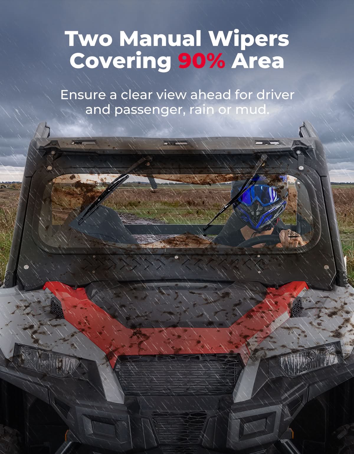 UTV Glass Windshield Front Windshield for Polaris General 1000, XP 1000, 4 1000 2016-2026 - Image 3