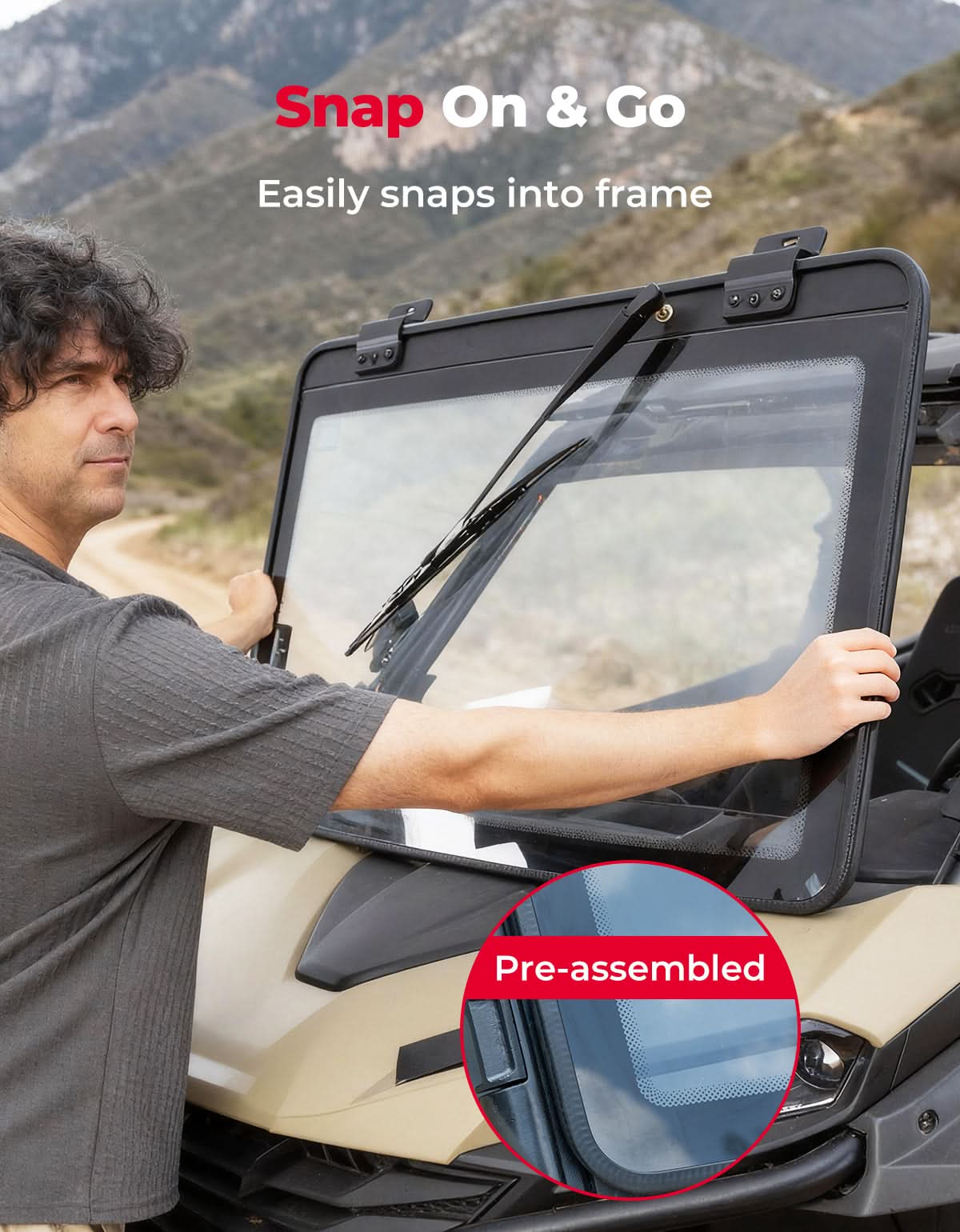 UTV Glass Windshield with Wiper For CFMOTO ZForce 950| ZForce 800(2023+) - Image 7