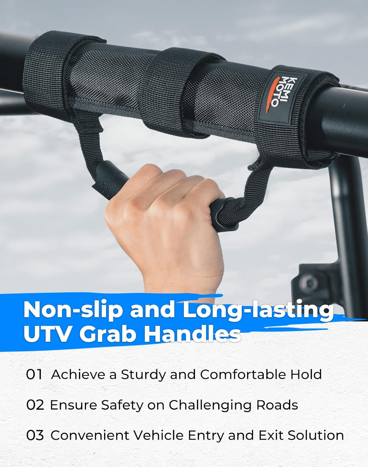 UTV Grab Handles for 1.5-2 inch Round Bar Cage (4 Packs) - Image 2