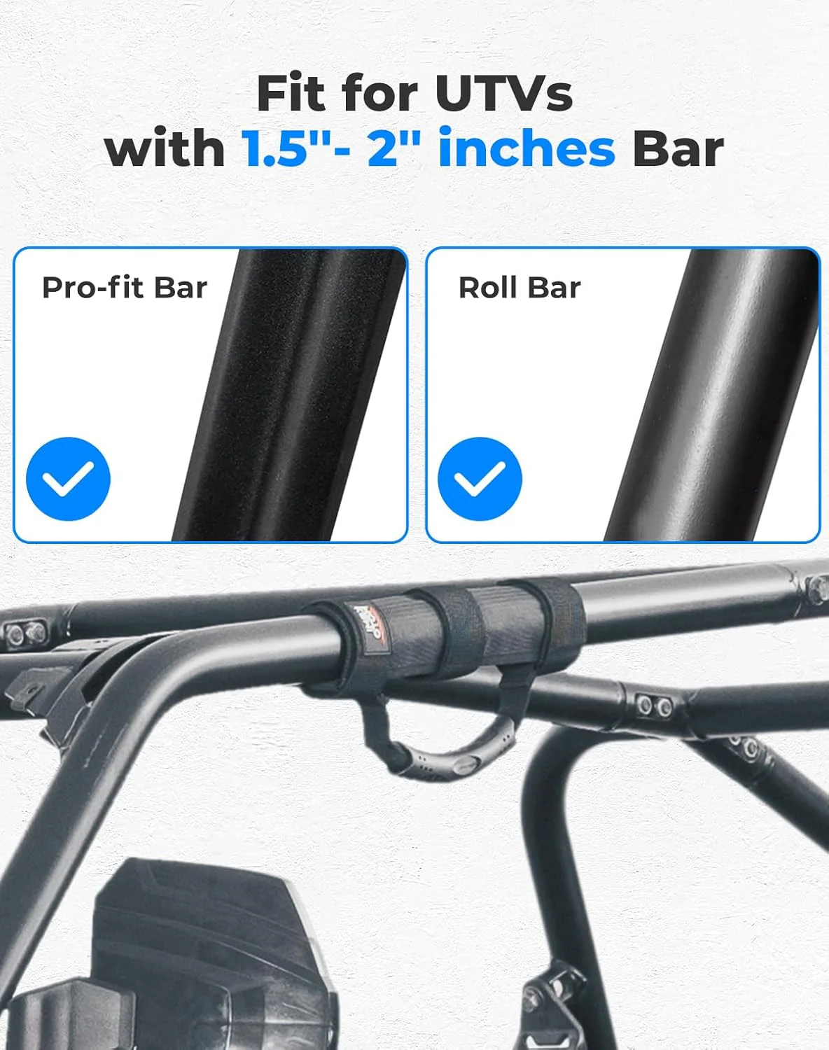 UTV Grab Handles for 1.5-2 inch Round Bar Cage (4 Packs) - Image 3
