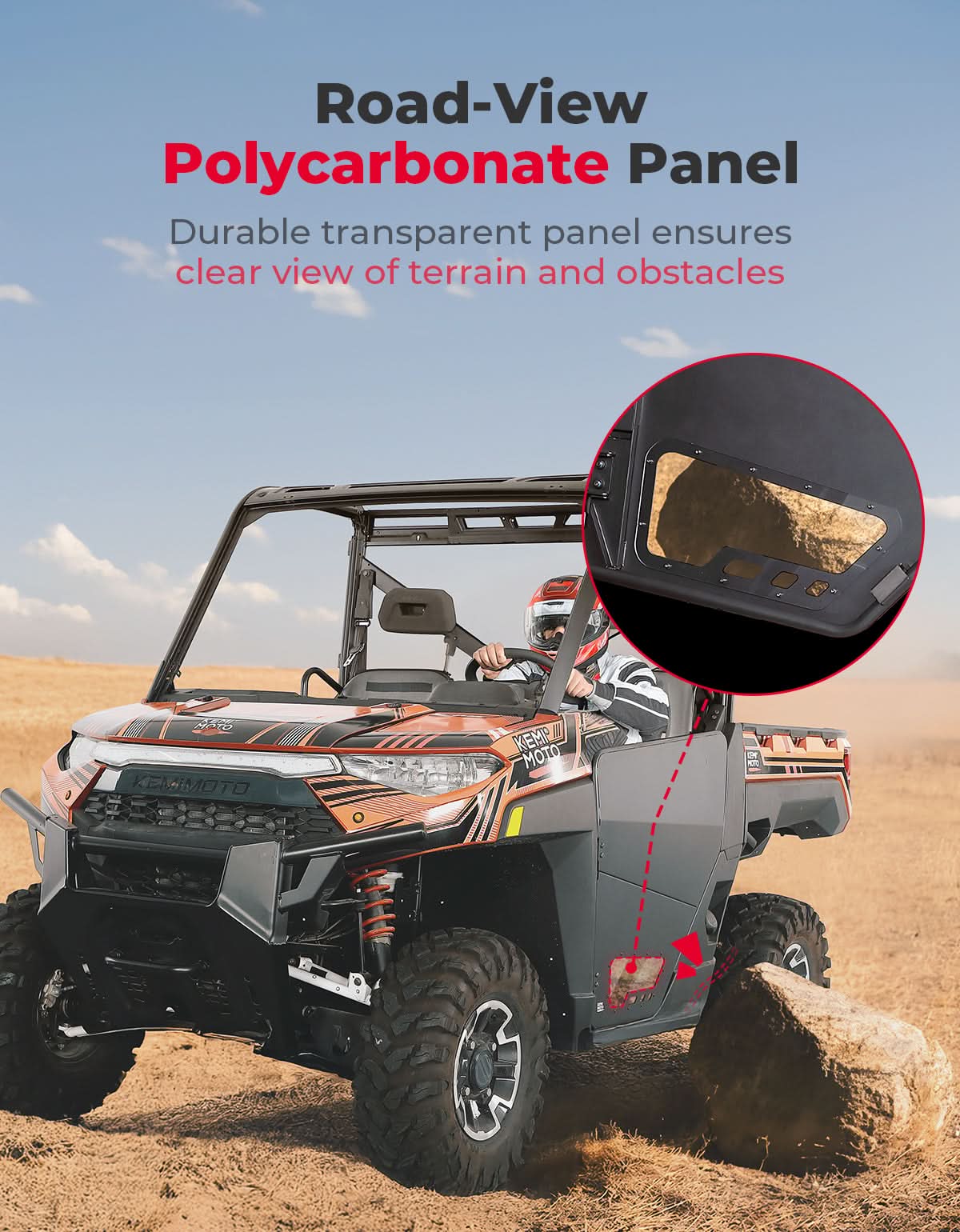 UTV Aluminum Half Doors for Ranger XP 1000 2018-2026 - Image 3
