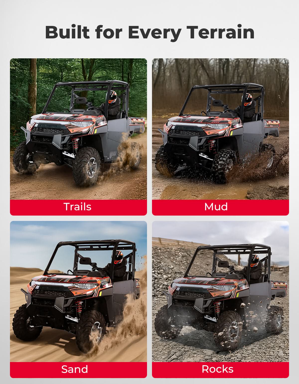 UTV Aluminum Half Doors for Ranger XP 1000 2018-2026 - Image 5