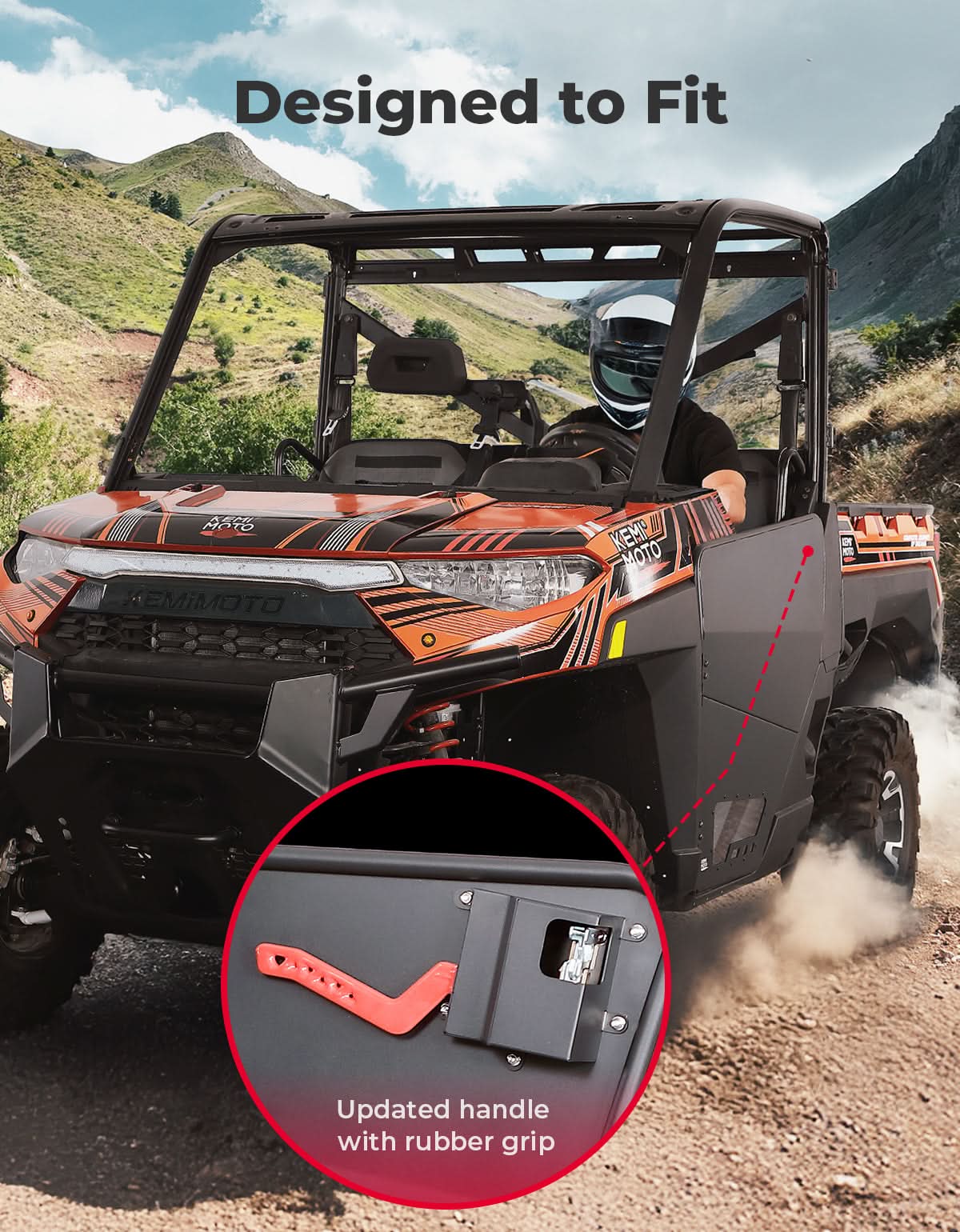 UTV Aluminum Half Doors for Ranger XP 1000 2018-2026 - Image 6