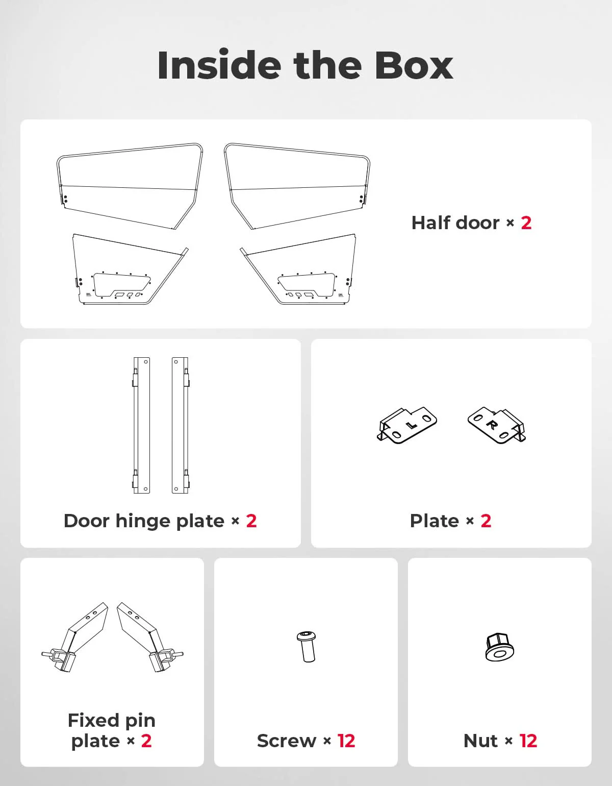 UTV Aluminum Half Doors for Ranger XP 1000 2018-2026 - Image 9