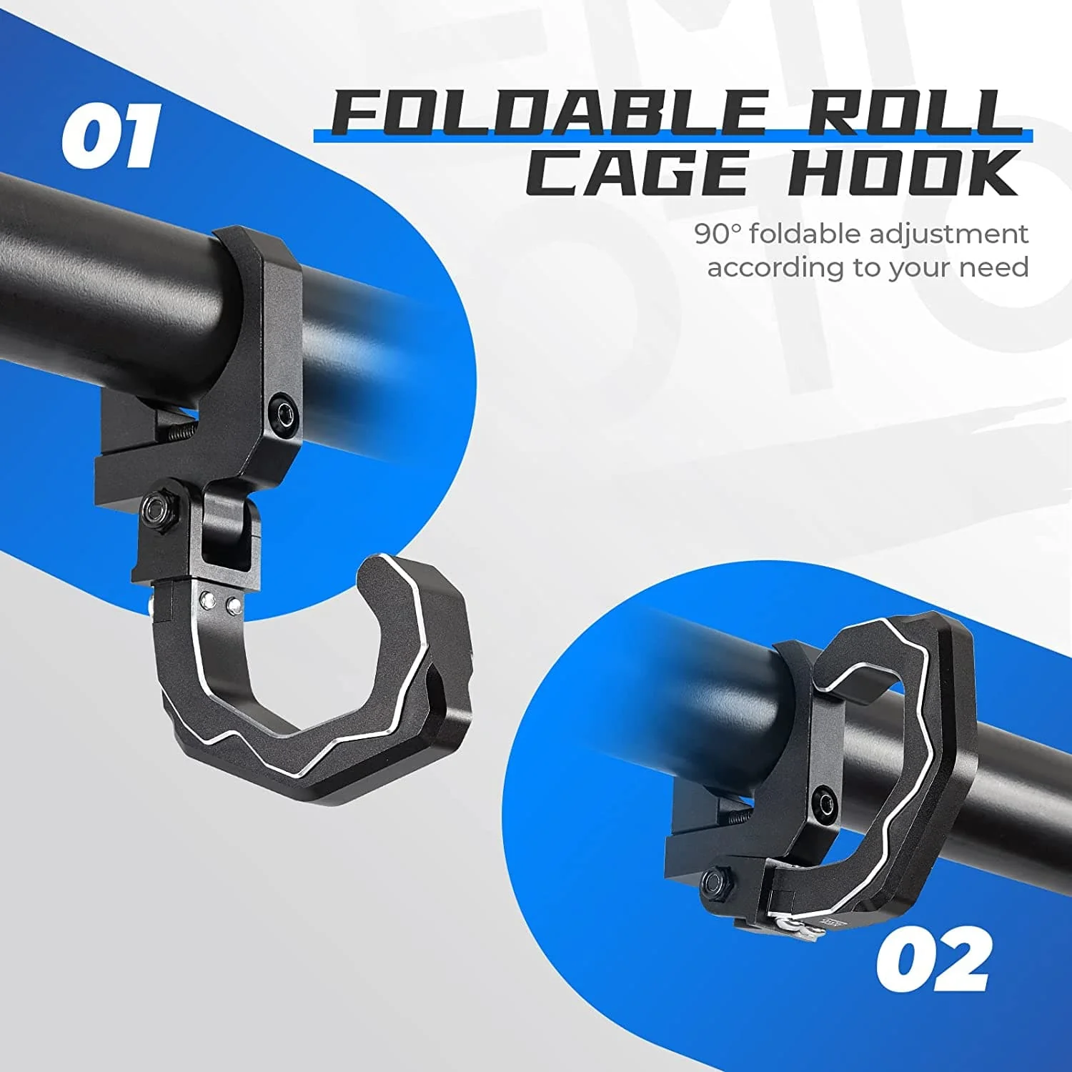 UTV Roll Cage Helmet Hook fit 1.6"-2" Roll Bar for Polaris, Can-Am, Kawasaki - Image 5