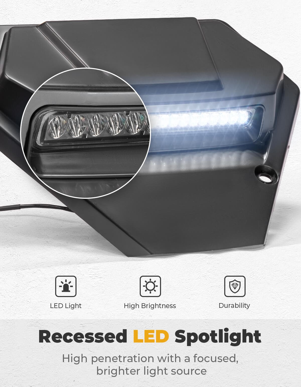 UTV Hood Scoop with Light for CFMOTO ZForce 950 2020-2024 - Image 3