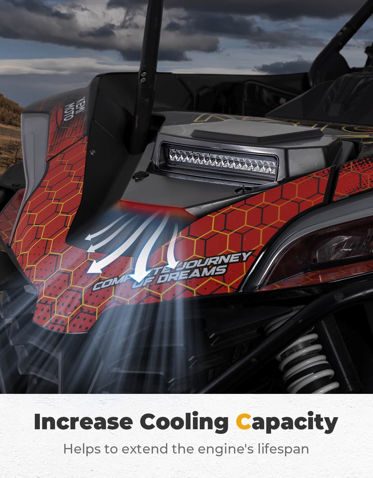 UTV Hood Scoop with Light for CFMOTO ZForce 950 2020-2024 - Image 5