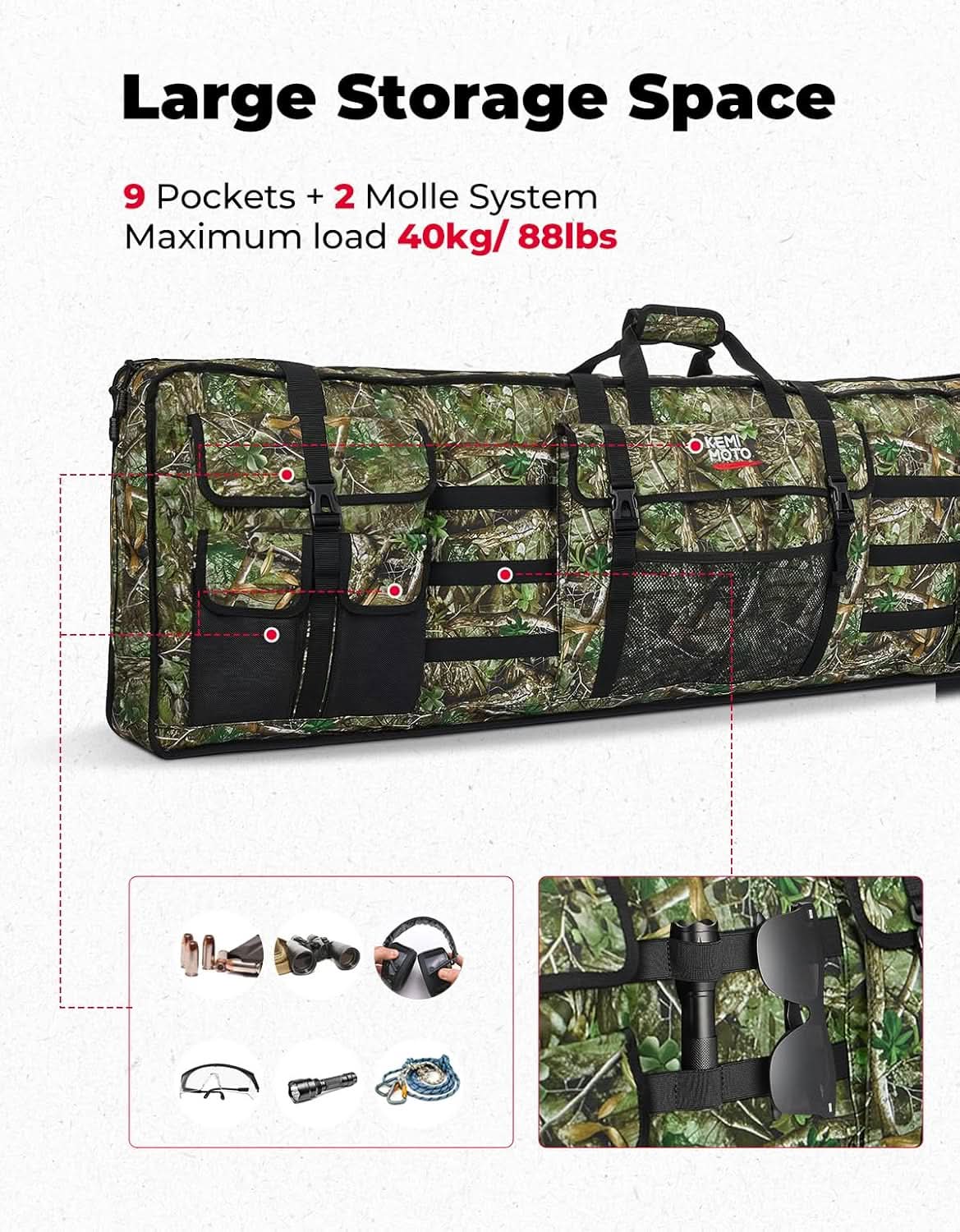 UTV Hunting Tool Bag Rack, Rear Roll Cage Carrier Case - Image 5