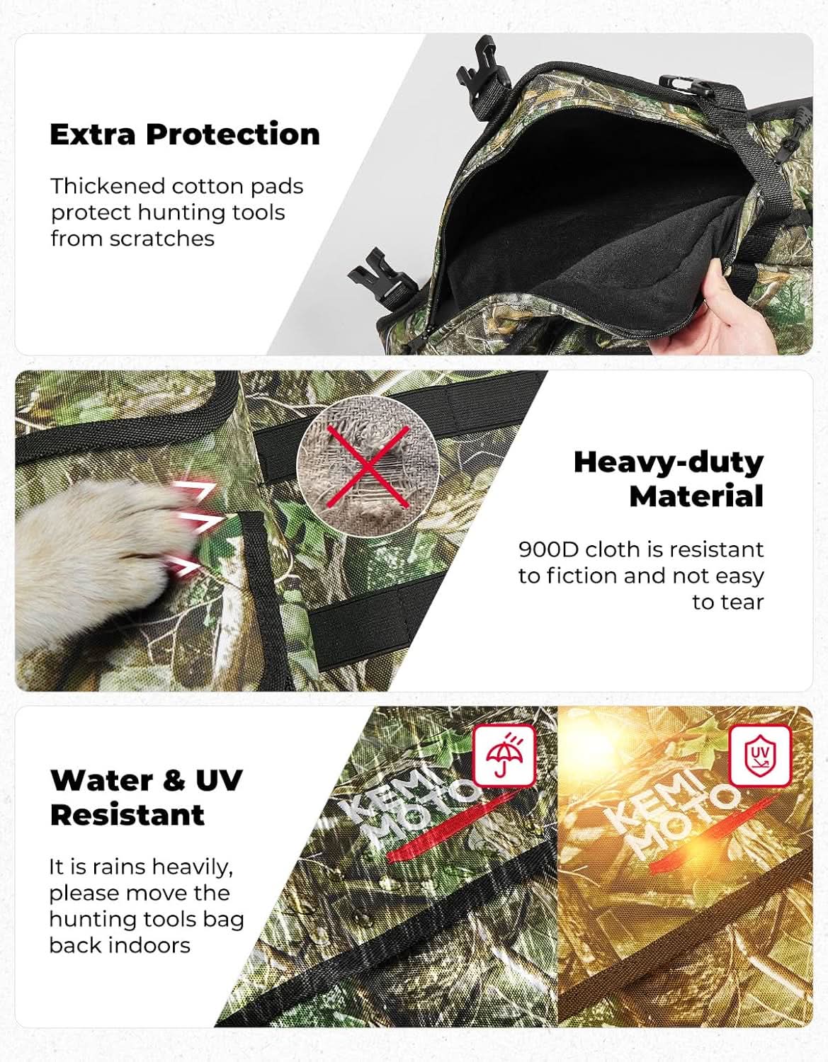 UTV Hunting Tool Bag Rack, Rear Roll Cage Carrier Case - Image 6