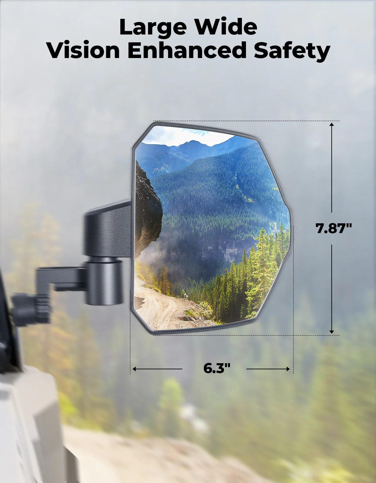 UTV Large Side Mirrors for Polaris General 1000/ XP 1000/4 1000/ XP 4 1000 2016-2026 - Image 4
