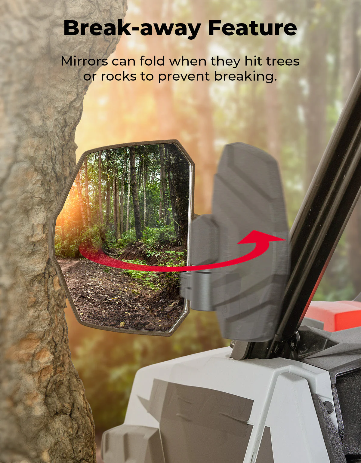 UTV Large Side Mirrors for Polaris General 1000/ XP 1000/4 1000/ XP 4 1000 2016-2026 - Image 5