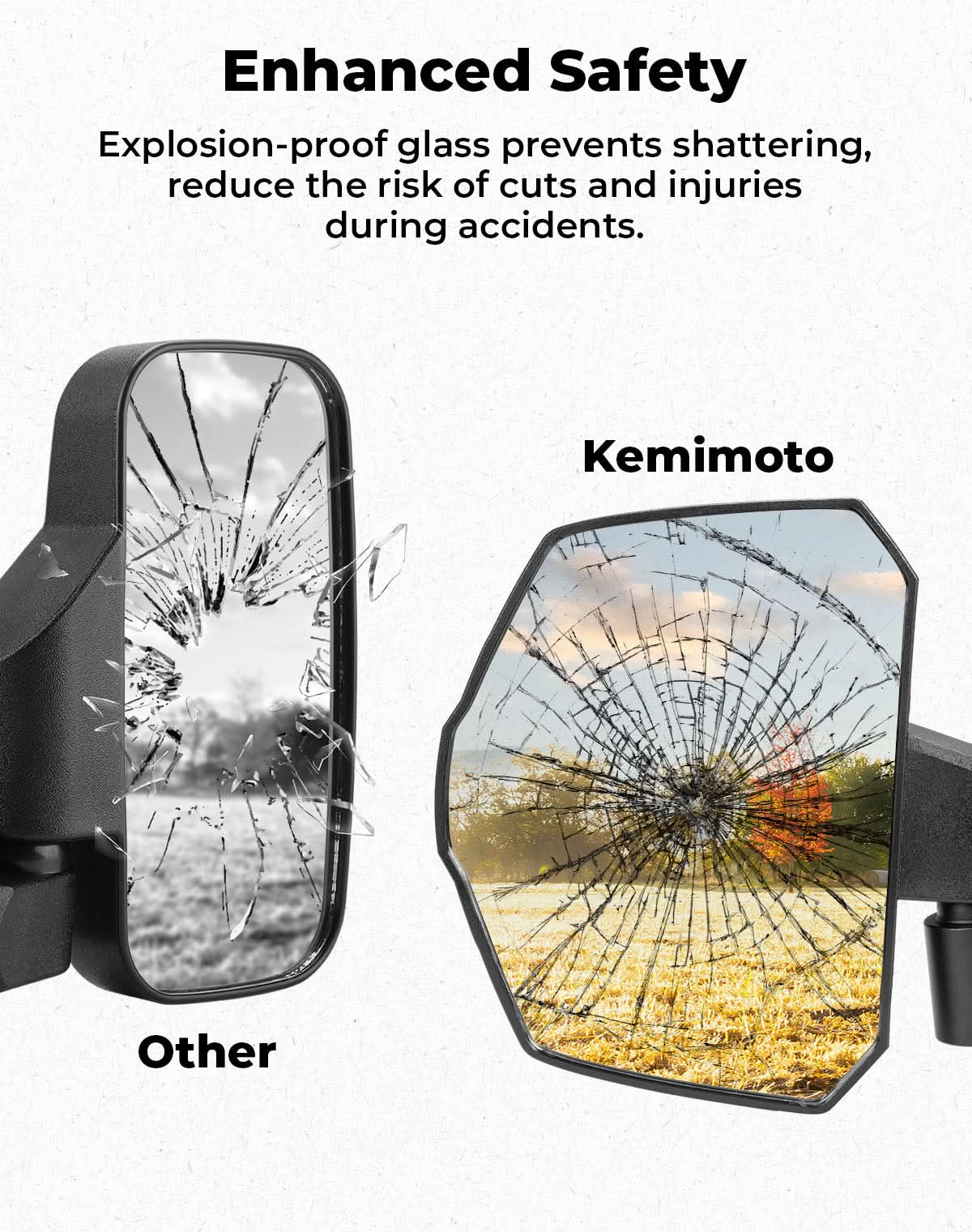UTV Large Side Mirrors For Polaris Ranger|Crew XP 1000 2018-2025 - Image 7