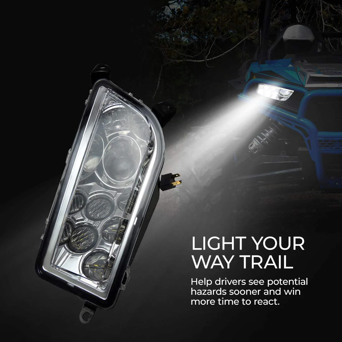 LED Headlight 30W for Polaris RZR XP 1000/Turbo/S 900 2014-2023 - Image 3