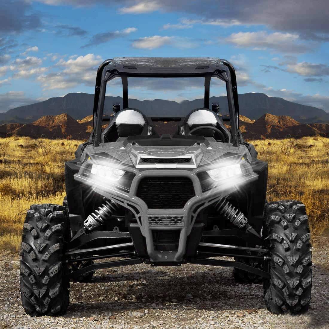 LED Headlight 30W for Polaris RZR XP 1000/Turbo/S 900 2014-2023 - Image 6