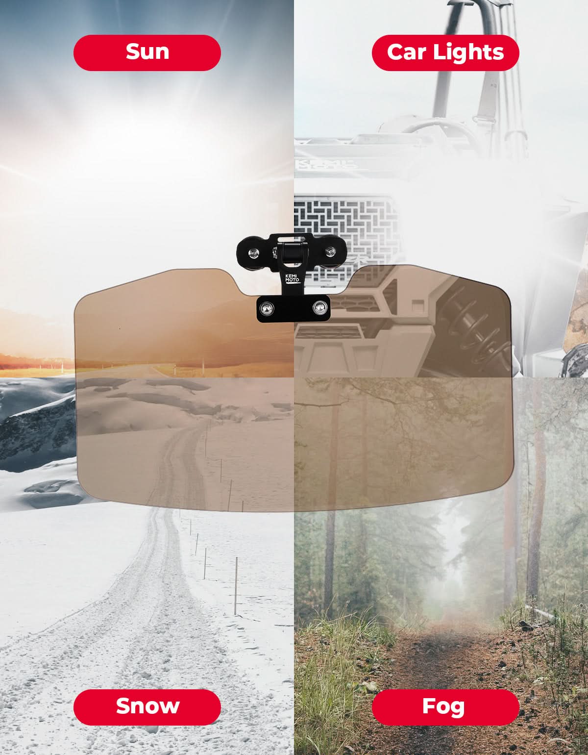 UTV Magnetic Sun Visor for Most Vehicles with pro-fit bar or Metal roof and crossbars - Image 5