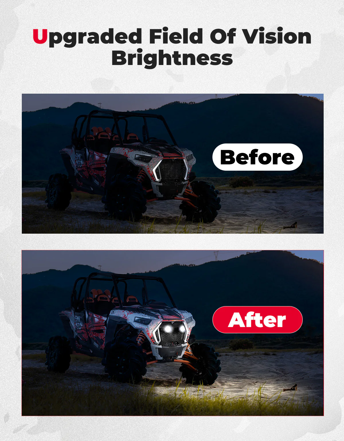 UTV Metal Front Grill Light for Polaris RZR XP 1000/Turbo - Image 2