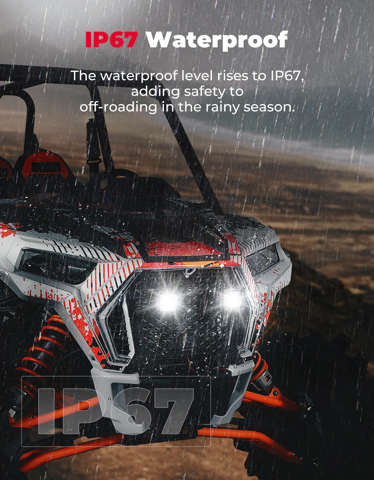 UTV Metal Front Grill Light for Polaris RZR XP 1000/Turbo - Image 4