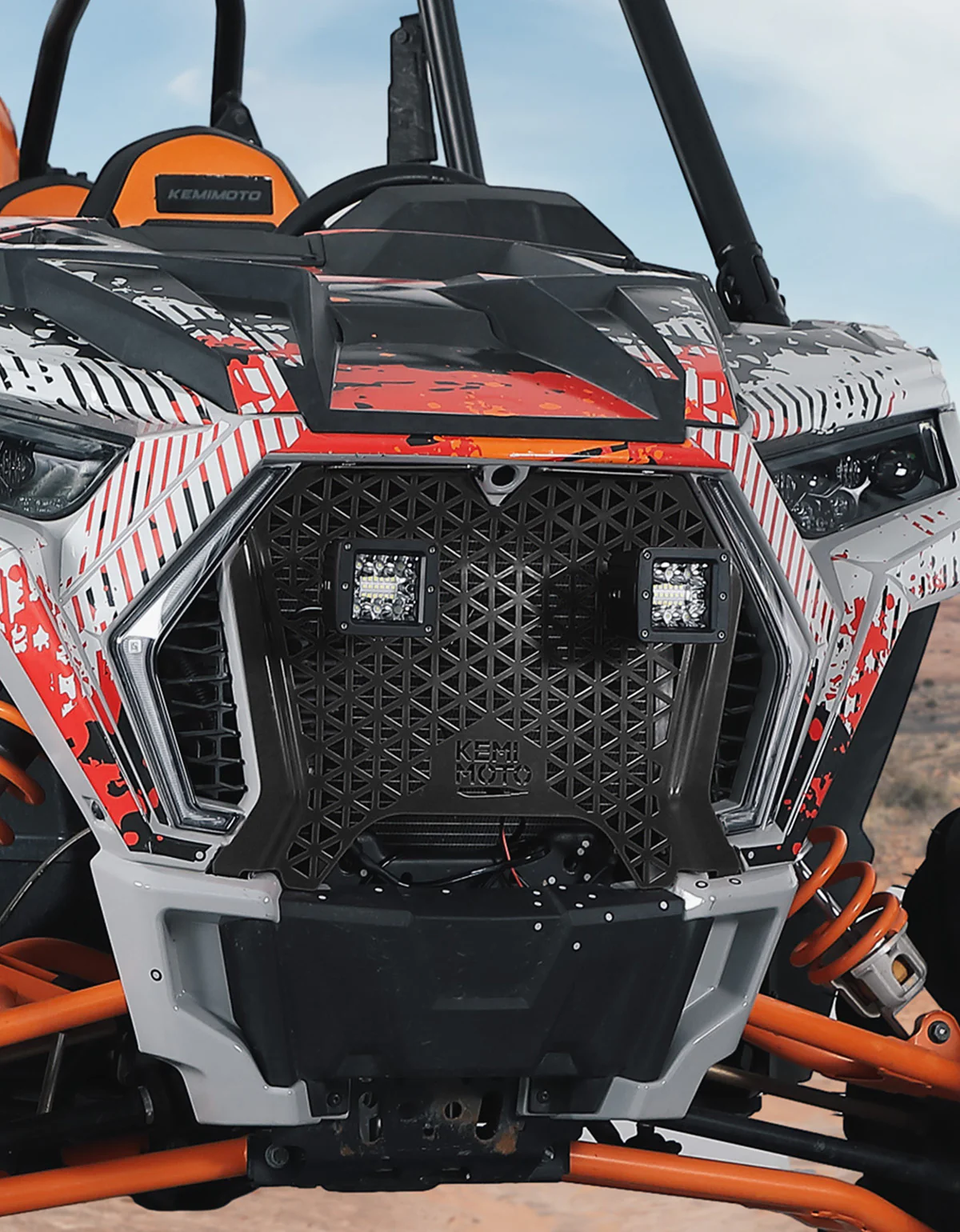 UTV Metal Front Grill Light for Polaris RZR XP 1000/Turbo - Image 8