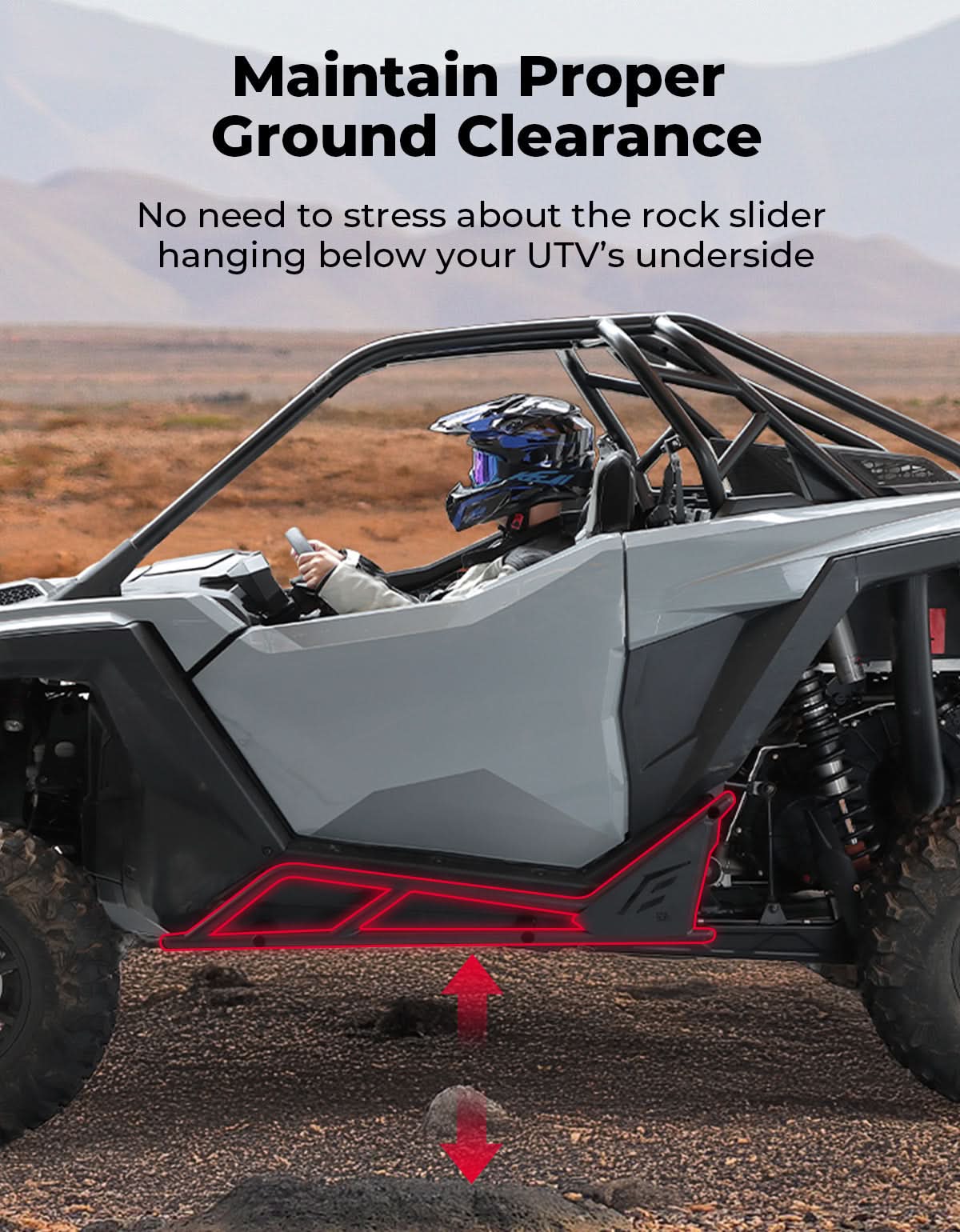 UTV Nerf Bars Rock Sliders with Step Function for Polaris RZR PRO 2020-2026 - Image 3