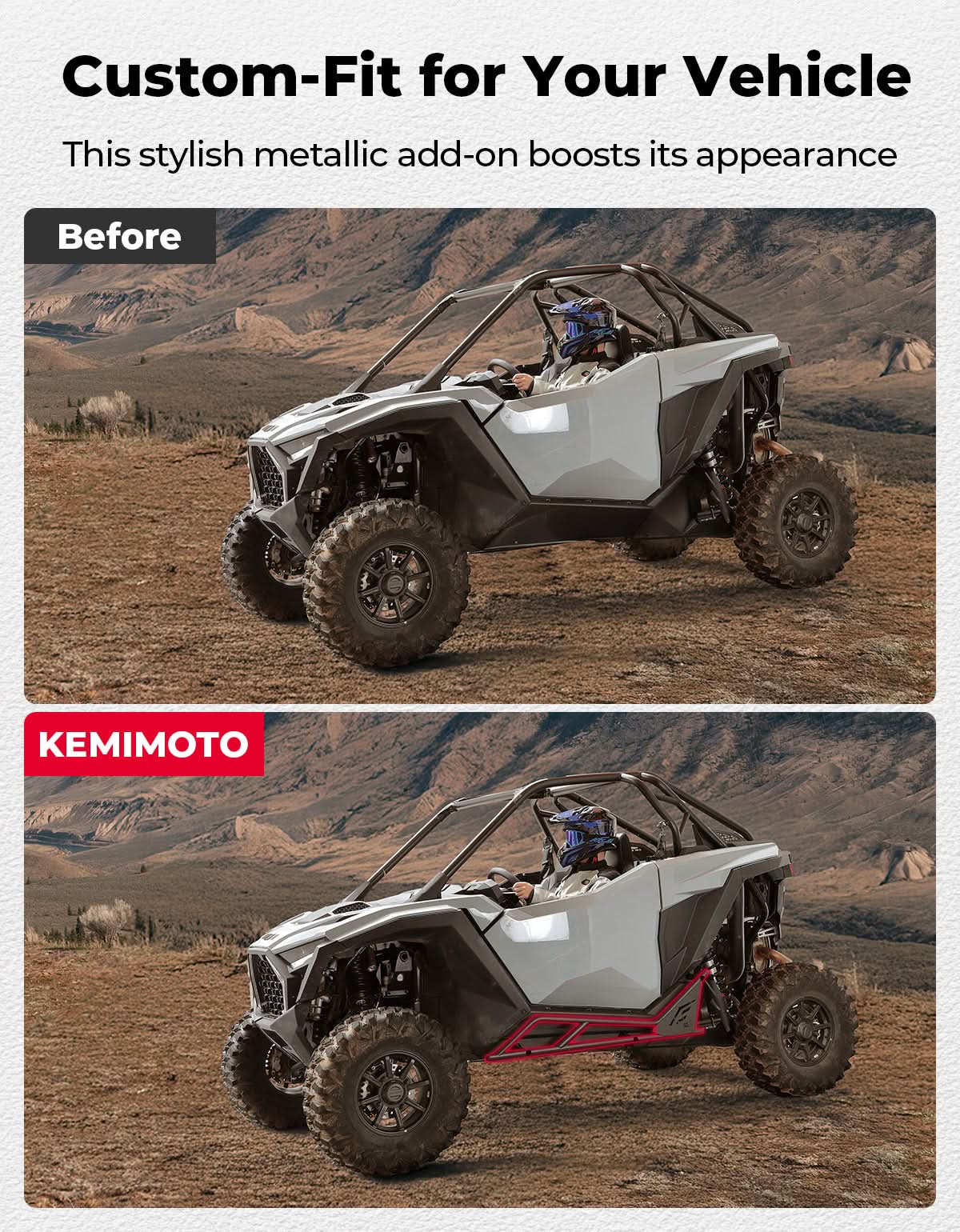 UTV Nerf Bars Rock Sliders with Step Function for Polaris RZR PRO 2020-2026 - Image 5