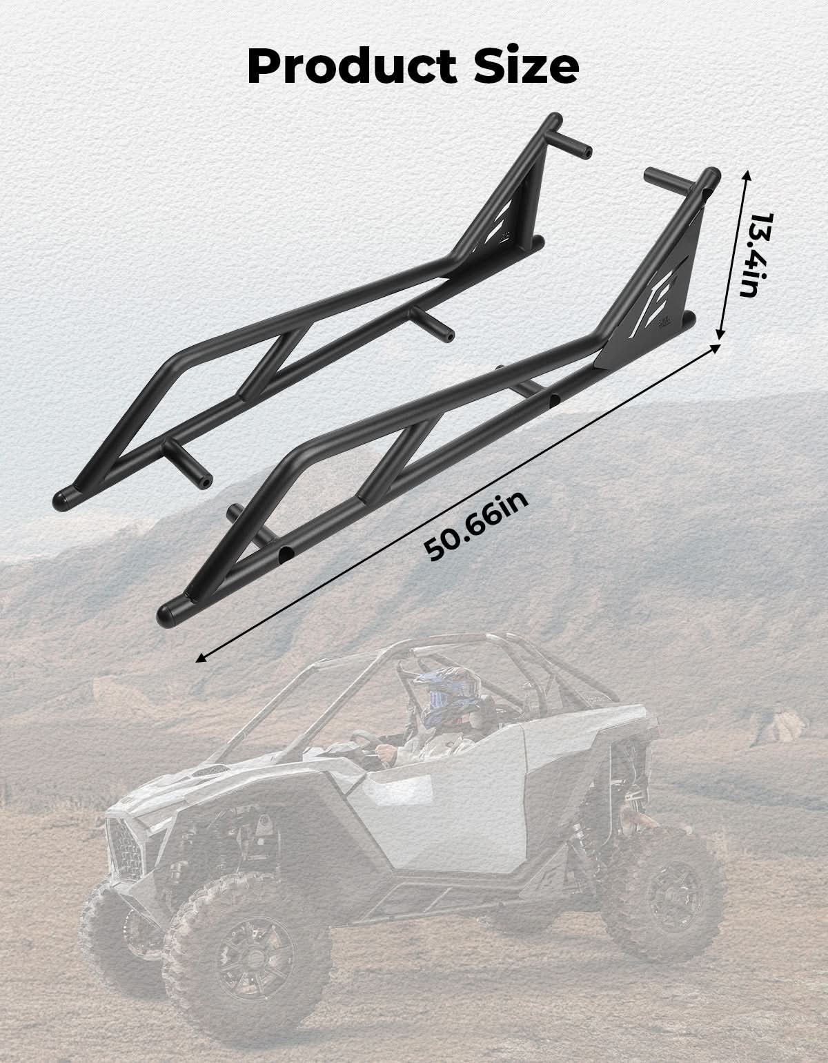 UTV Nerf Bars Rock Sliders with Step Function for Polaris RZR PRO 2020-2026 - Image 7