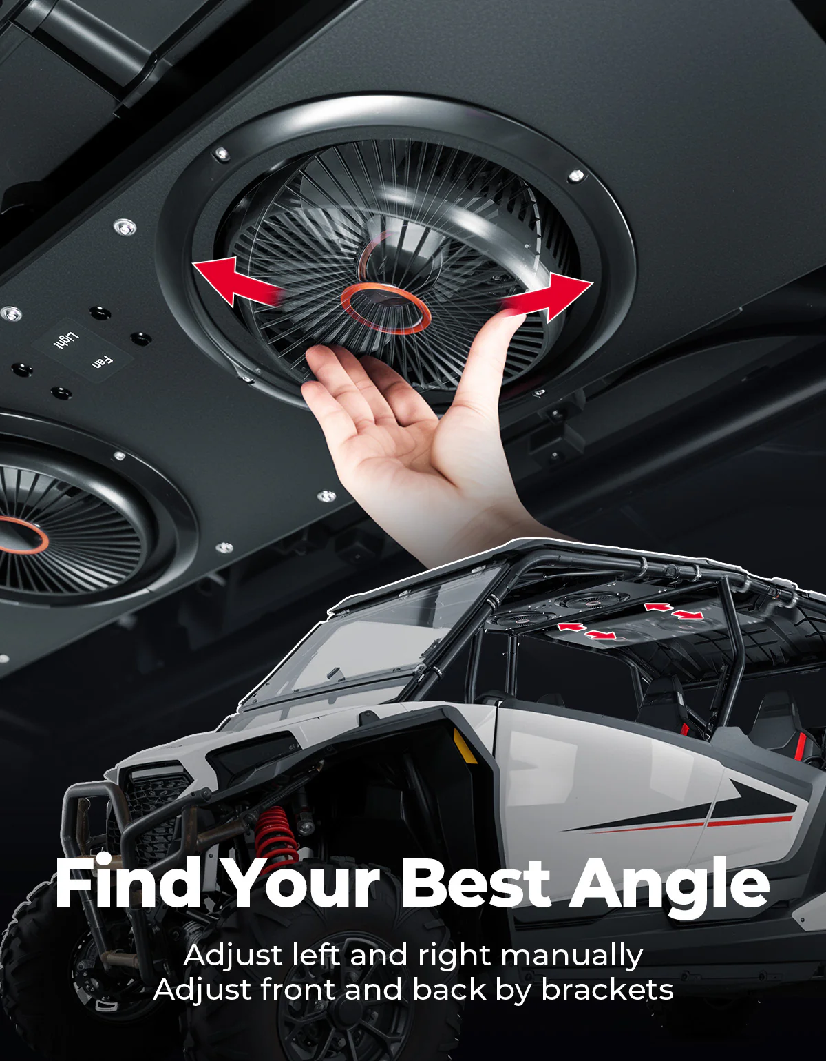 Overhead Fan for UTV with 57-41 inch Roof Width for Can-Am Polaris CFmoto - Image 4