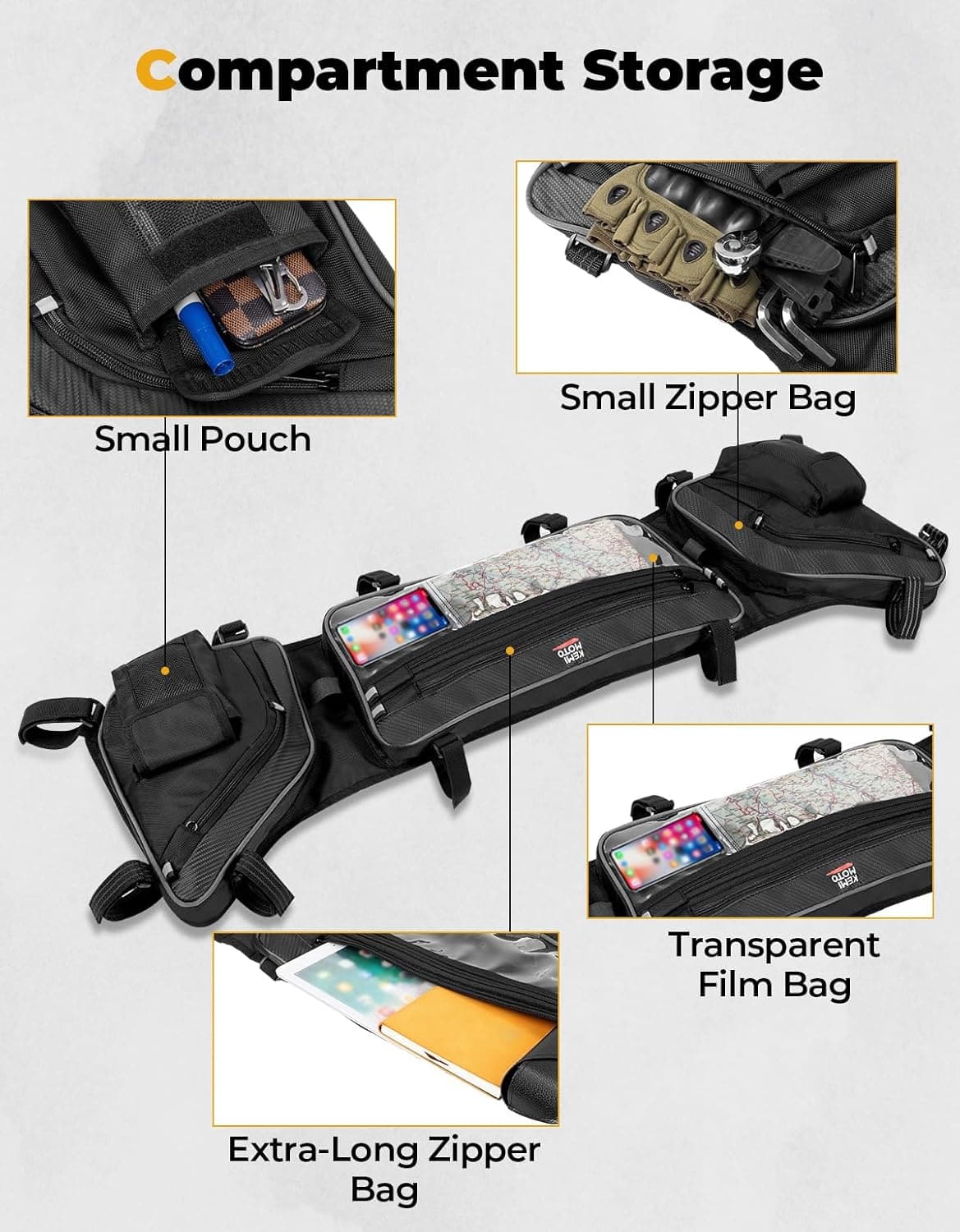 UTV Roof Bag Overhead Storage Bag for Polaris RZR XP 1000/ 4 2024-2025 - Image 2