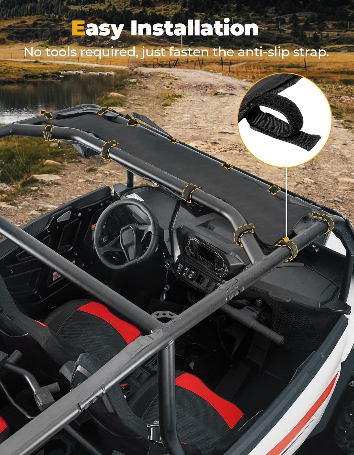 UTV Roof Bag Overhead Storage Bag for Polaris RZR XP 1000/ 4 2024-2025 - Image 4