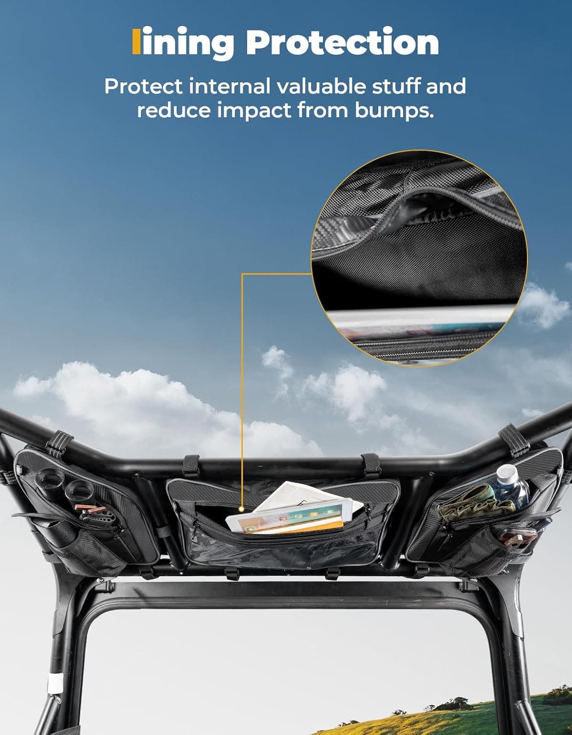 UTV Roof Bag Overhead Storage Bag for Polaris RZR XP 1000/ 4 2024-2025 - Image 5
