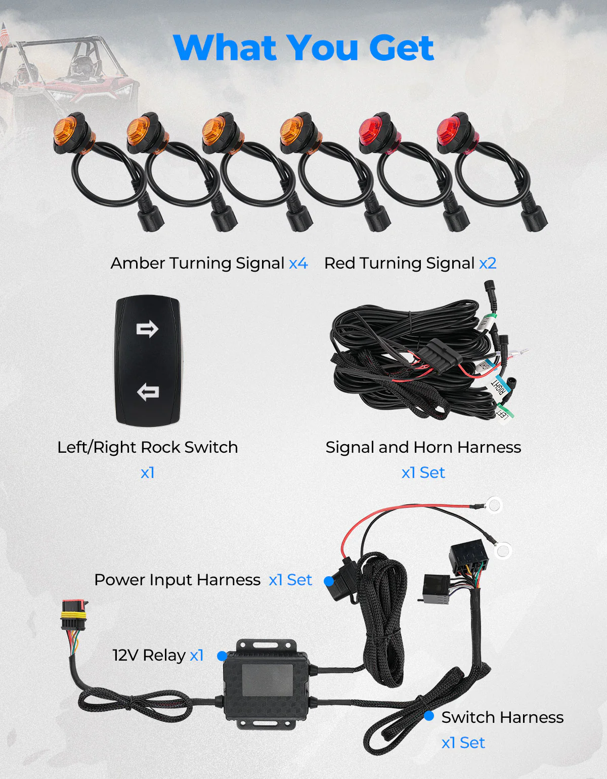 UTV Plug & Play Turn Signal Kit for Can-Am | Polaris | CFmoto | Honda - Image 5