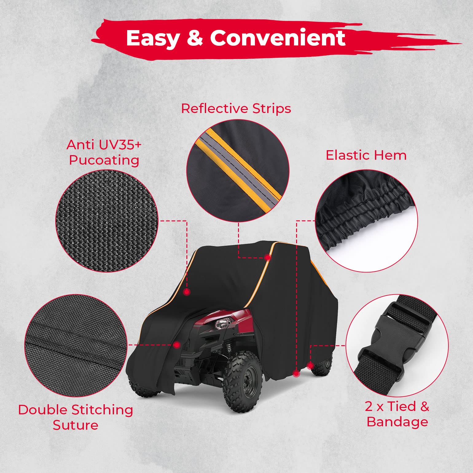 UTV Storage Sun Rain UV Cover for Polaris Ranger RZR XP 1000 - Image 2
