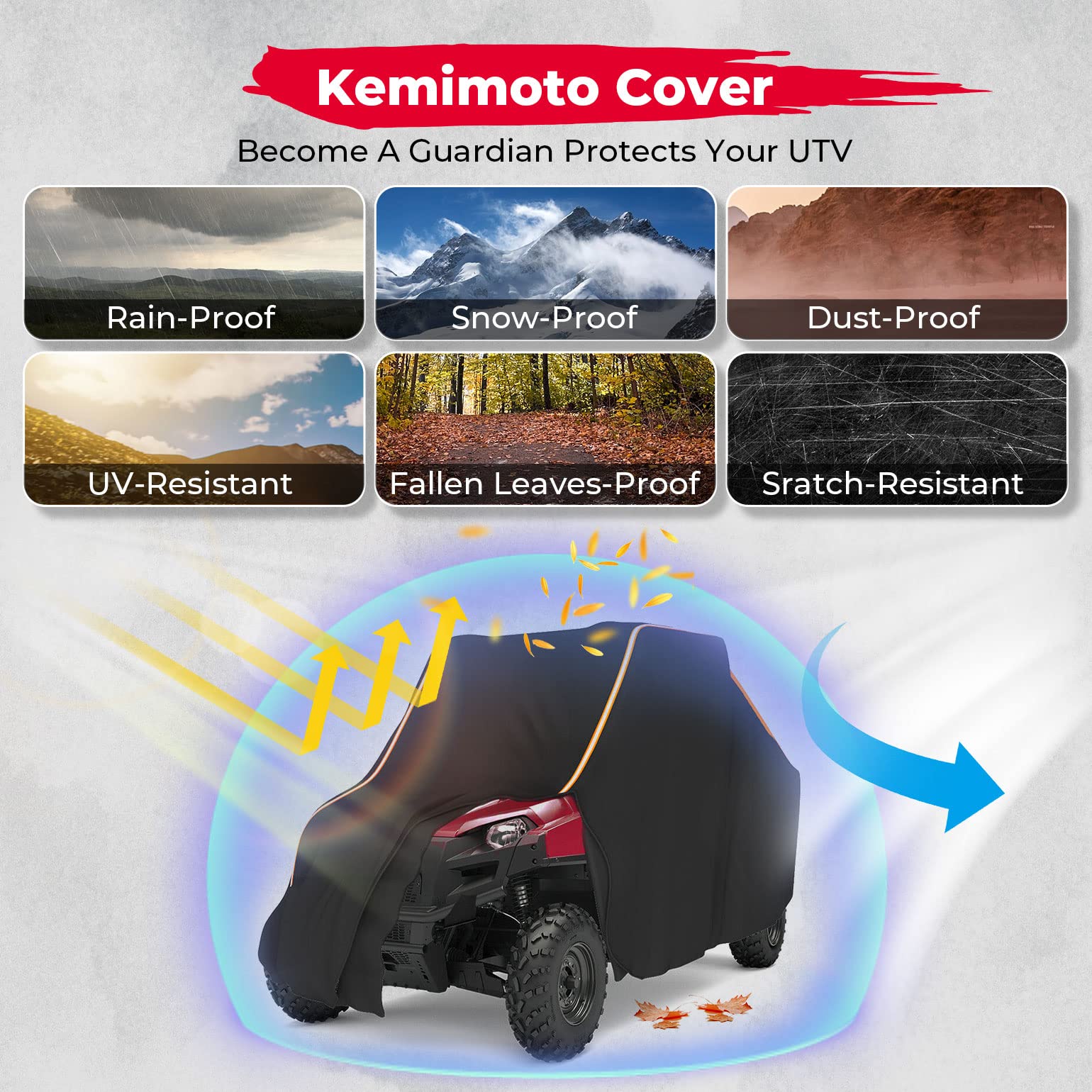 UTV Storage Sun Rain UV Cover for Polaris Ranger RZR XP 1000 - Image 4