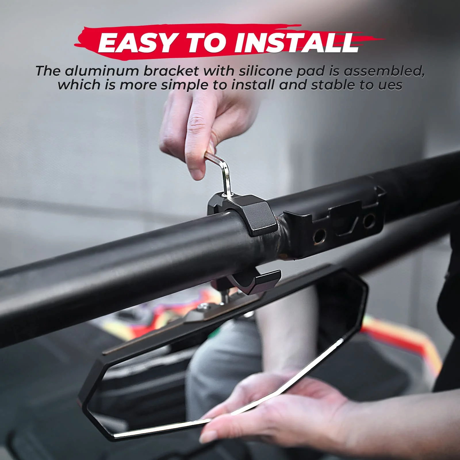 UTV Rear View Mirror for 1.6"-2" Roll Bar Cages - Image 5