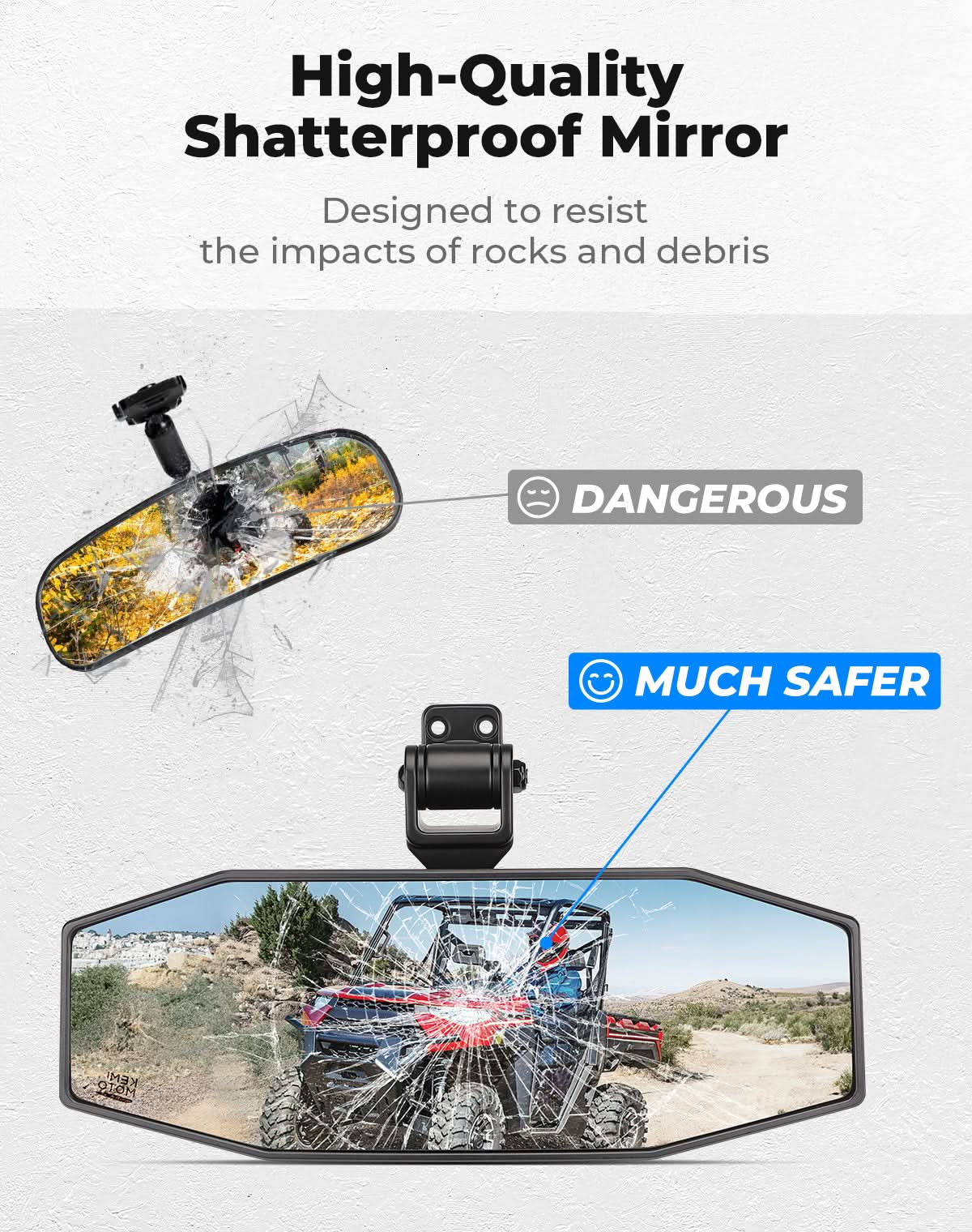 UTV Rear View Mirror for Polaris Ranger 1000 XP 900 500 570/Crew - Image 4