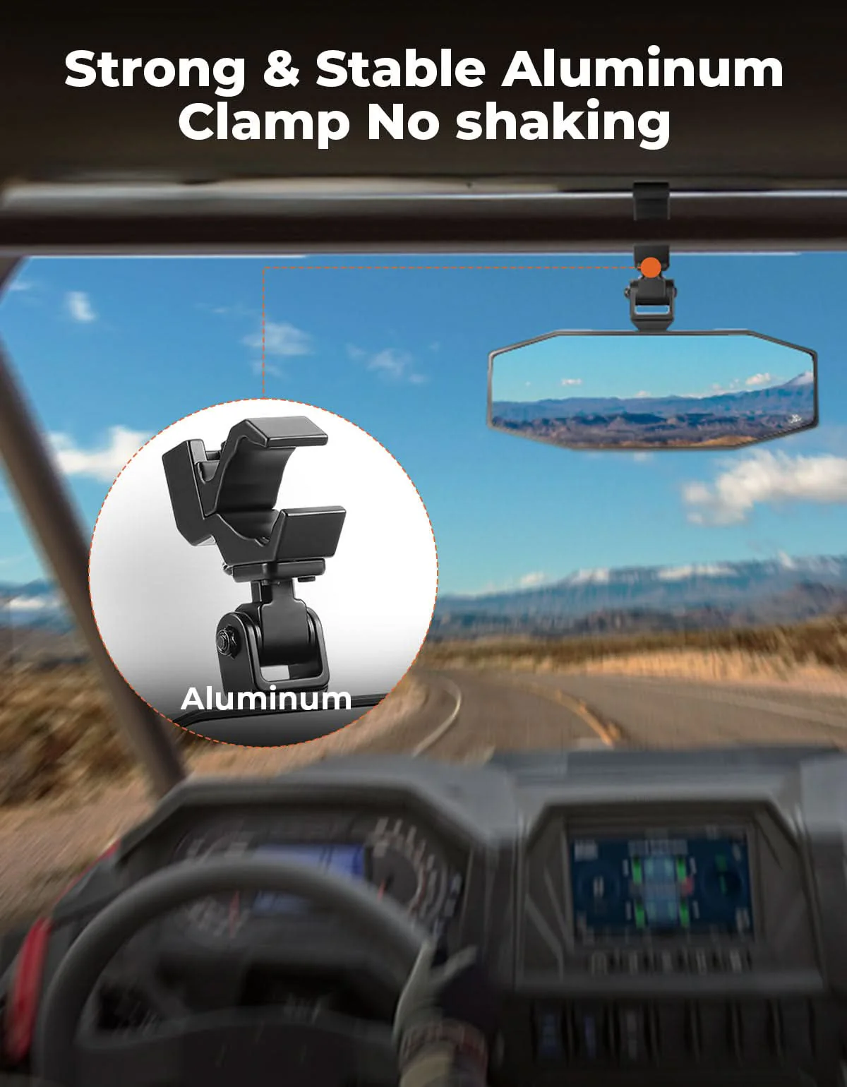UTV Rear View Mirror for Polaris RZR, Pioneer, Can AM, CFMOTO - Image 3