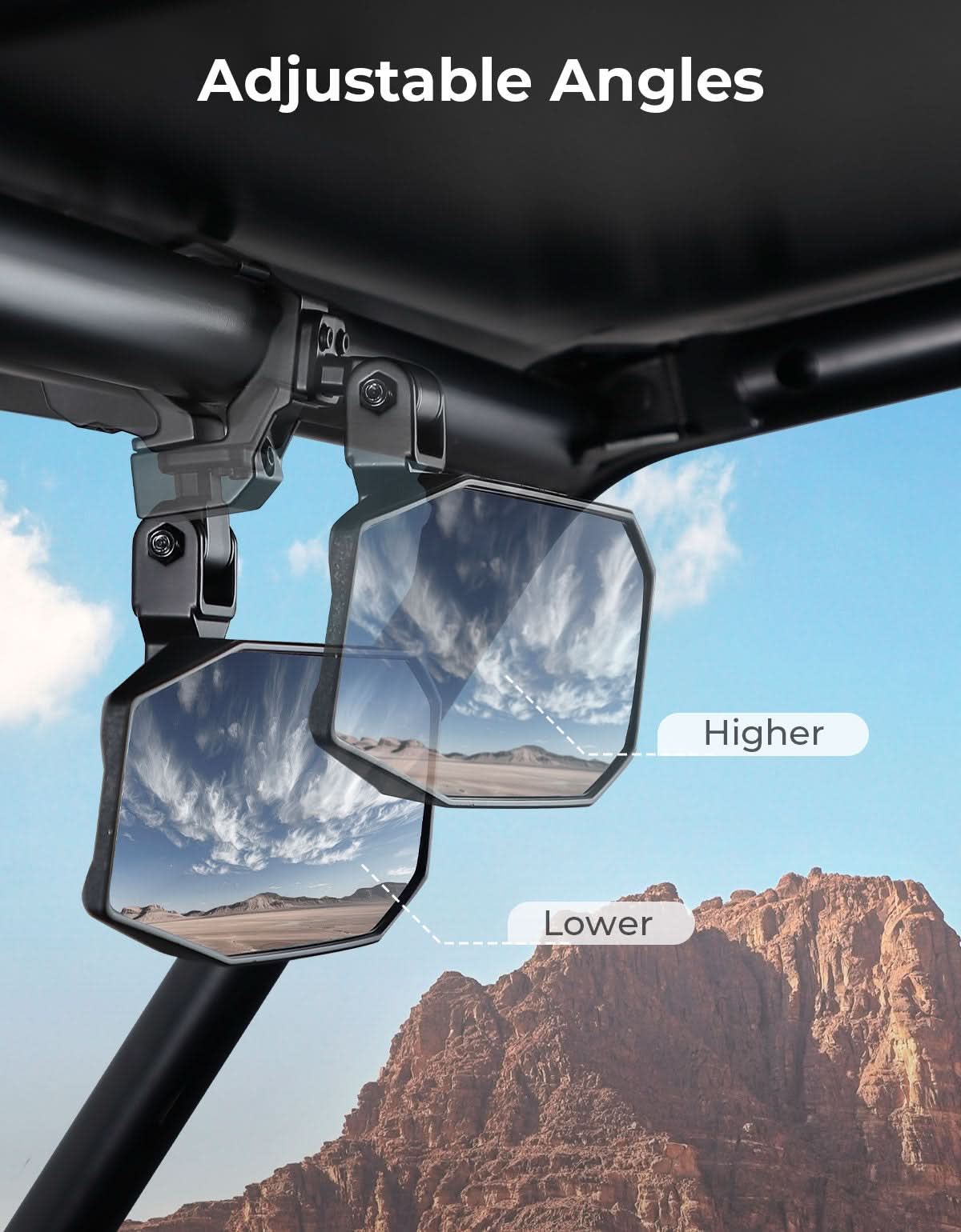 UTV Rear View Mirror for Polaris RZR, Pioneer, Can AM, CFMOTO - Image 4