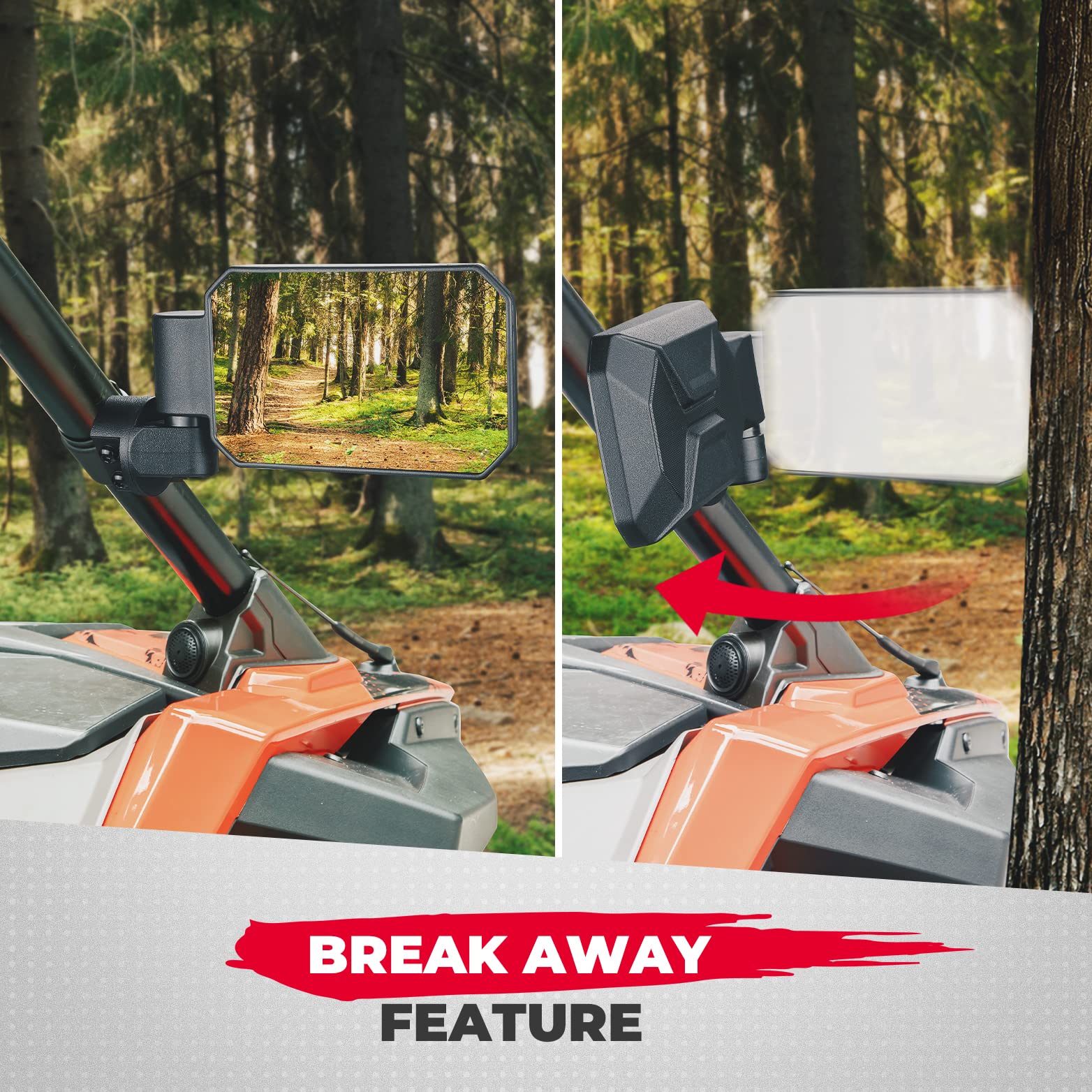 UTV Rear View Side Mirrors for 1.6" -2" POLARIS RZR PRO XP/4 (1 pair) - Image 3
