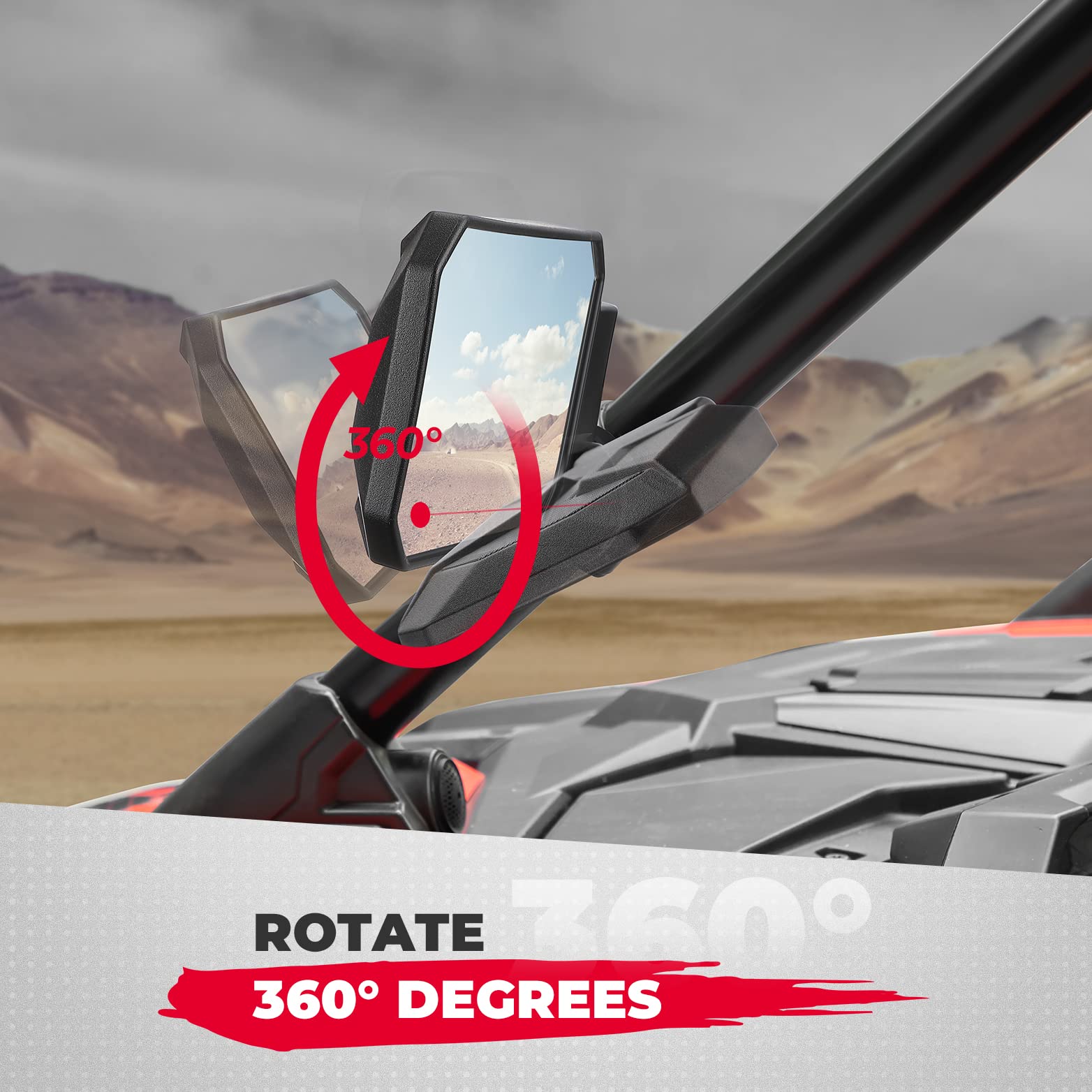UTV Rear View Side Mirrors for 1.6" -2" POLARIS RZR PRO XP/4 (1 pair) - Image 4