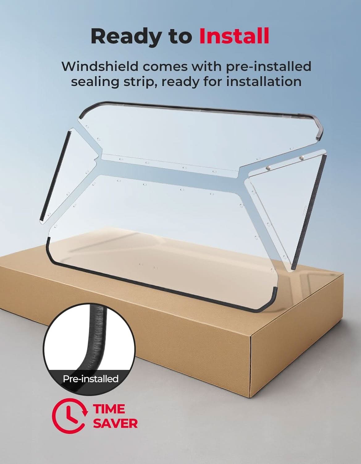 UTV Rear Windshield for Hisun 500/700 - Image 3