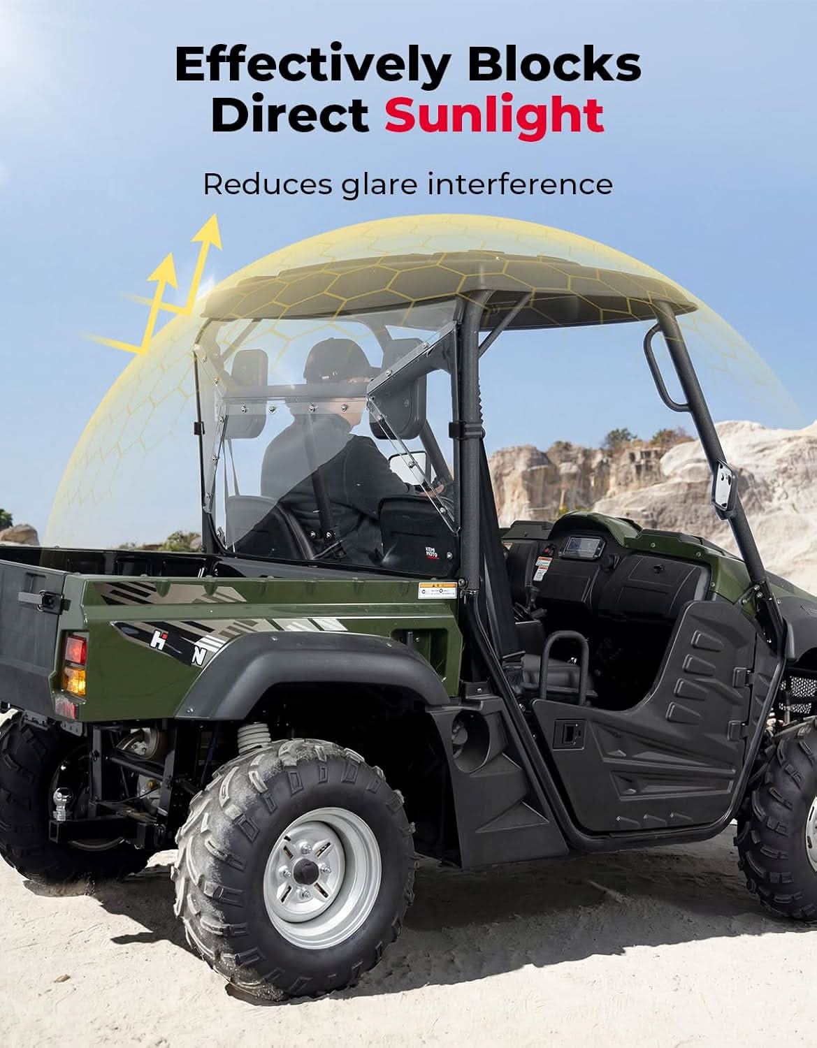 UTV Rear Windshield for Hisun 500/700 - Image 5