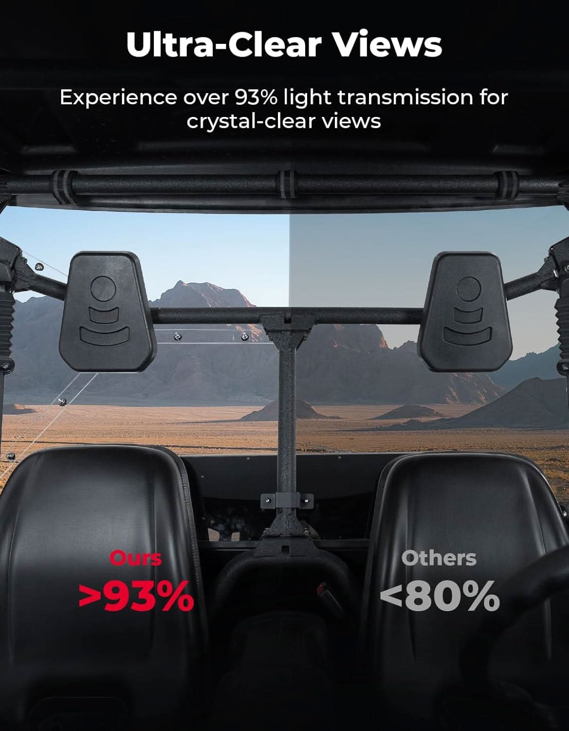 UTV Rear Windshield for Hisun 500/700 - Image 6