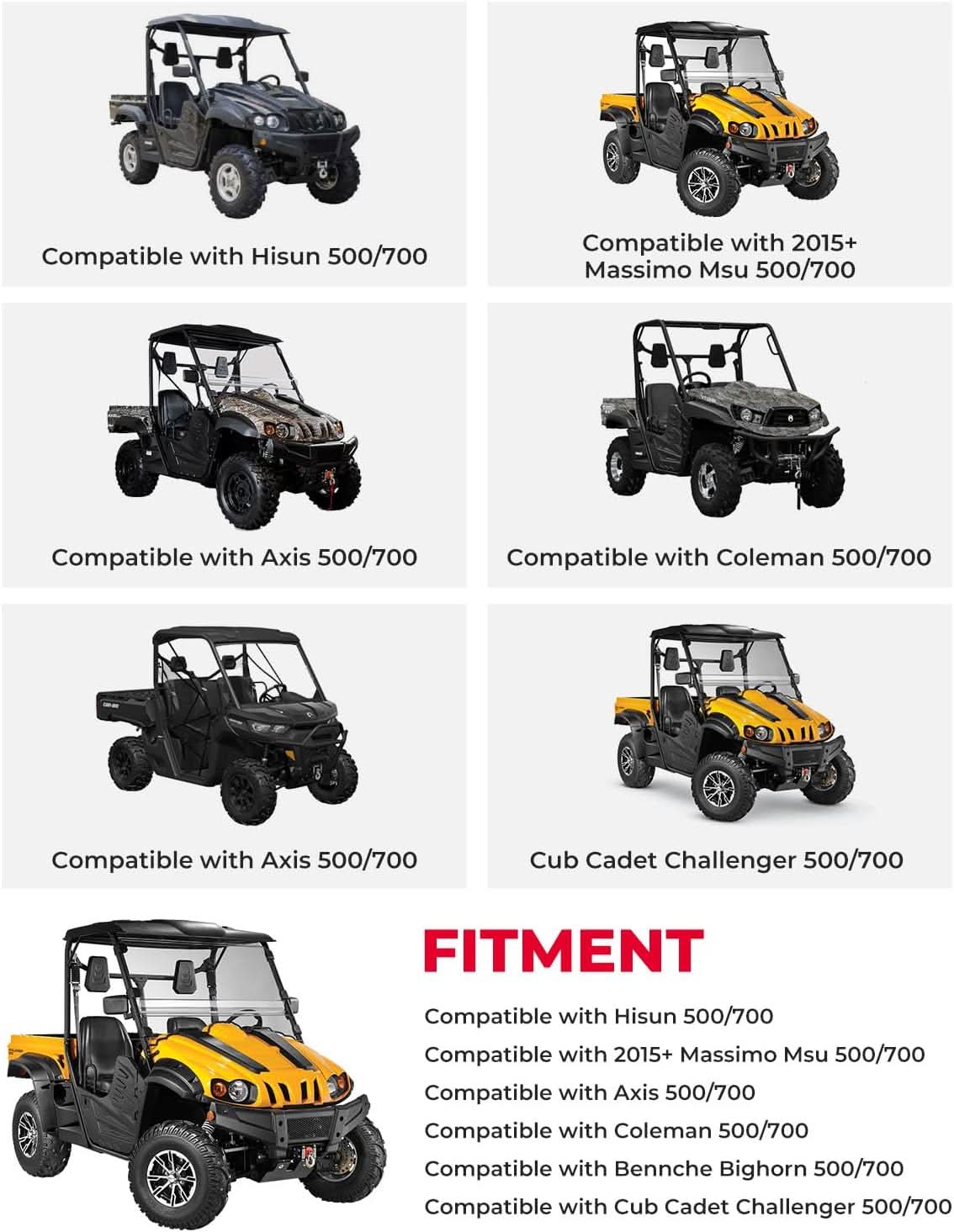 UTV Rear Windshield for Hisun 500/700 - Image 7