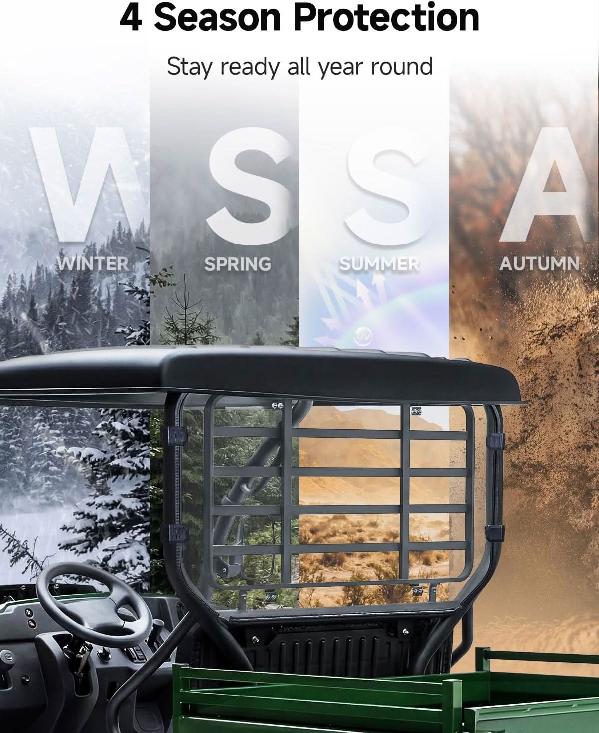 UTV Rear Windshield For Kawasaki Mule SX - Image 4