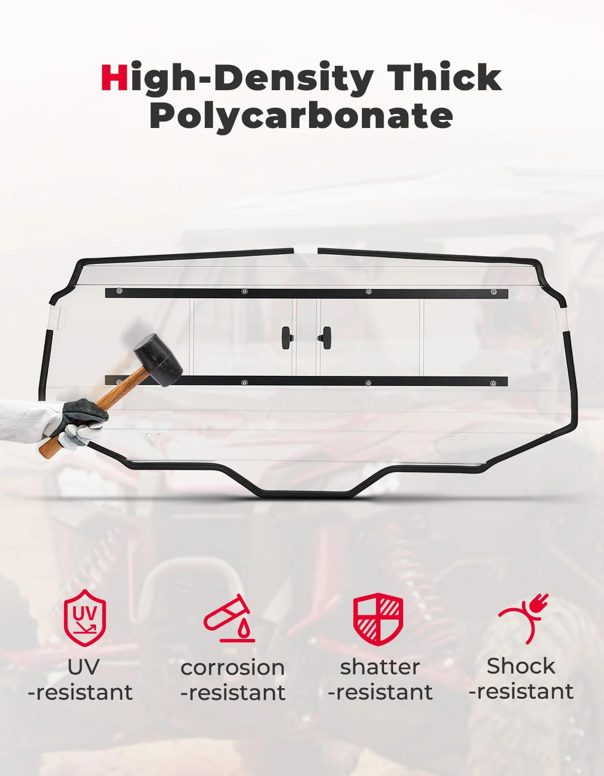 UTV Rear Windshield Sliding Vented Back Window for Talon 1000X-4 - Image 3