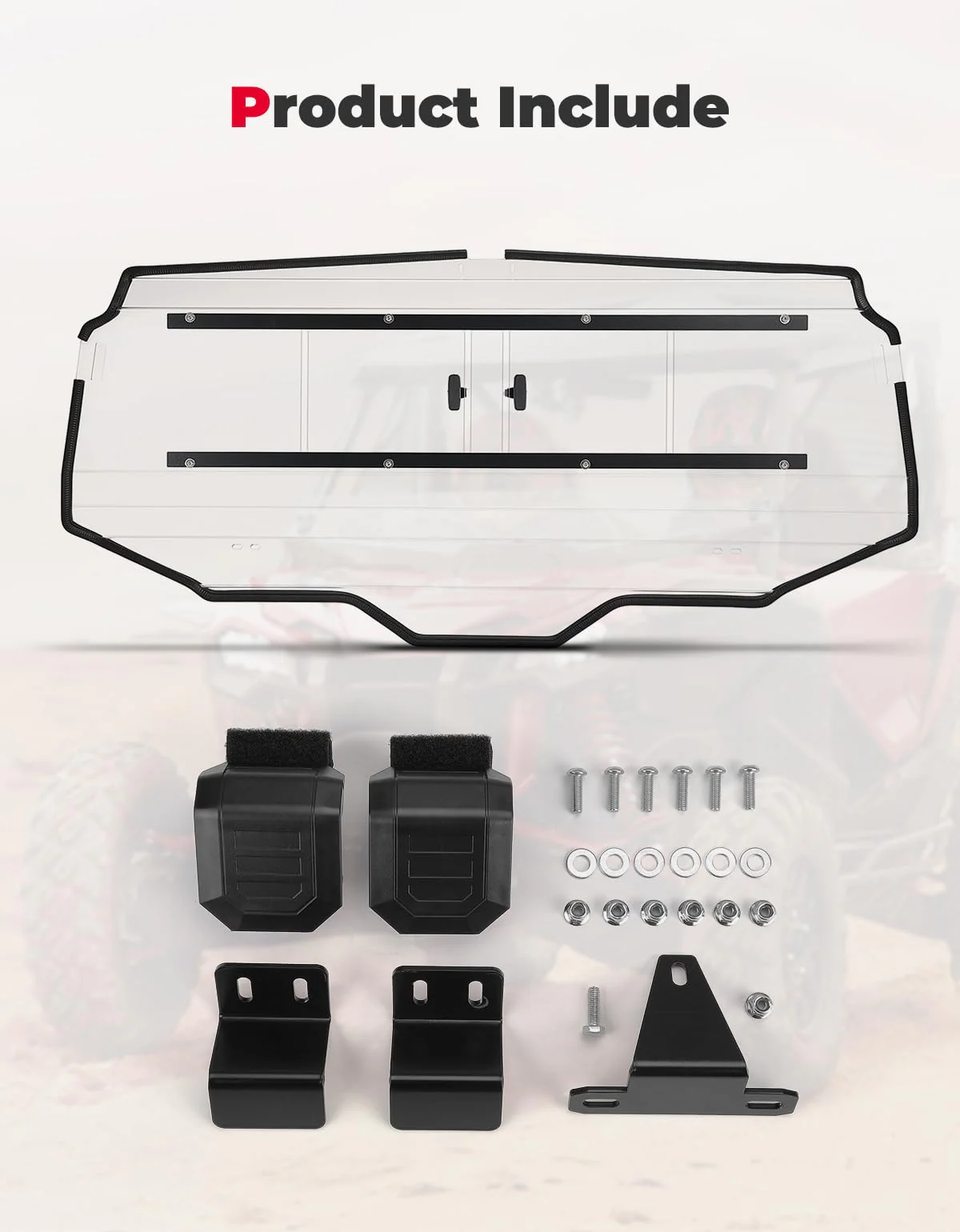 UTV Rear Windshield Sliding Vented Back Window for Talon 1000X-4 - Image 5
