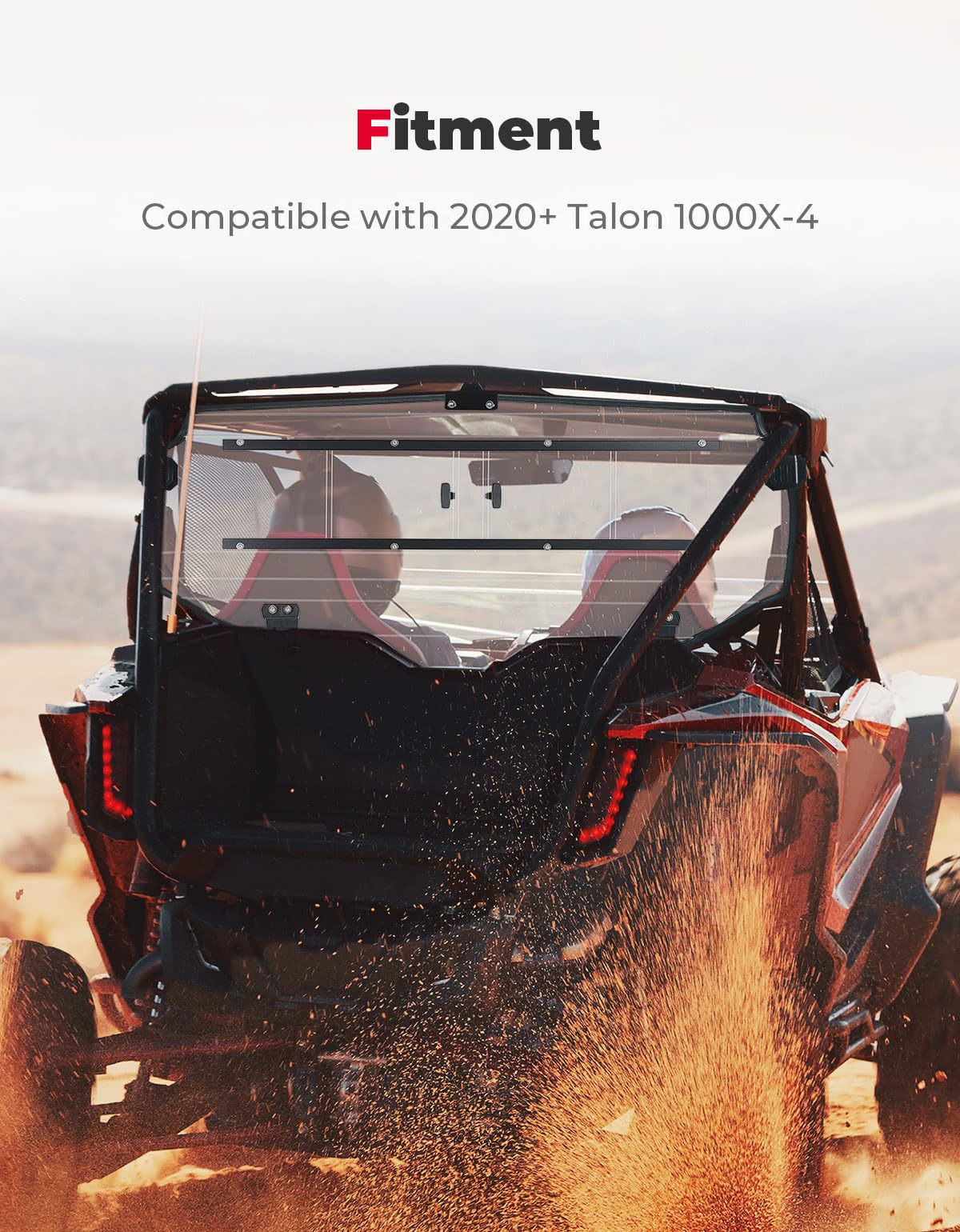 UTV Rear Windshield Sliding Vented Back Window for Talon 1000X-4 - Image 6