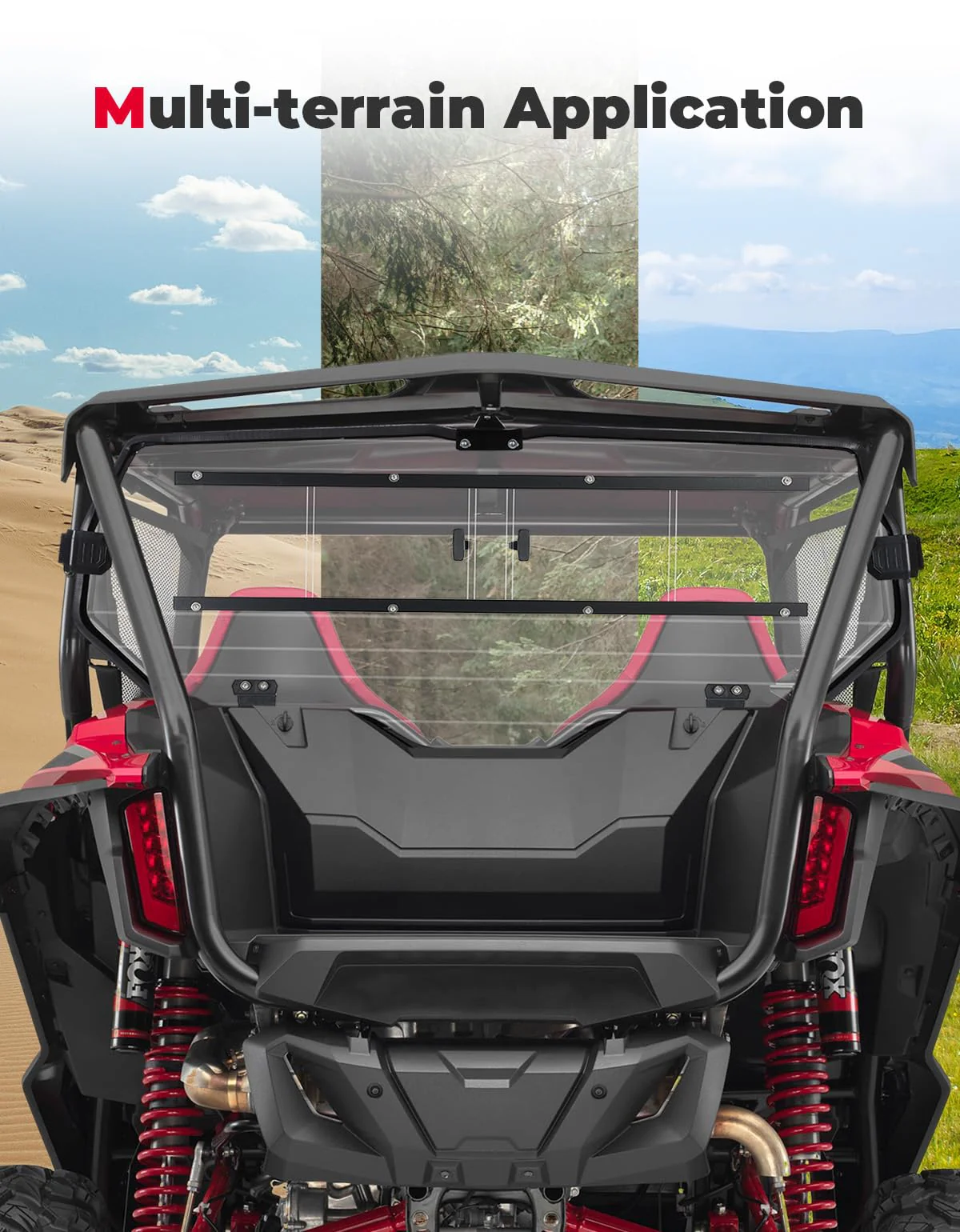 UTV Rear Windshield Sliding Vented Back Window for Talon 1000X-4 - Image 7