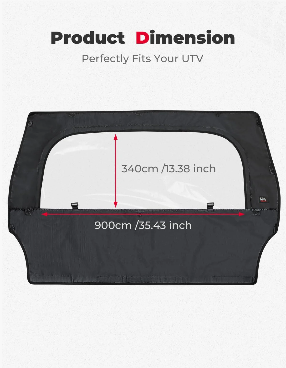 UTV Rear Windshield with Zipper for Polaris RZR 570, RZR Trail 570, 800, S 800, 900 - Image 5