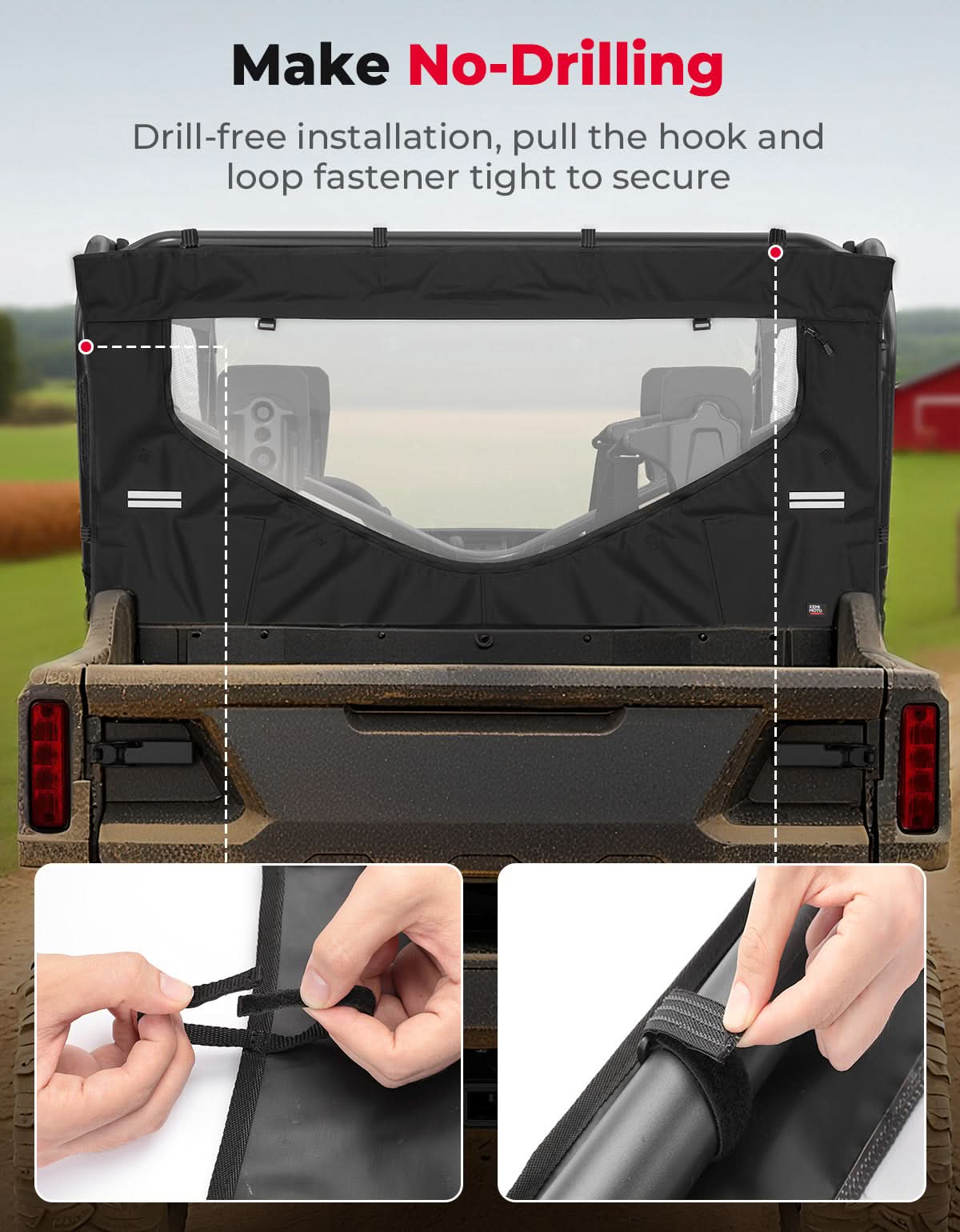 UTV Reflective Strips Design Back Window For Pioneer 1000 3P 6P (2016-2025) - Image 6