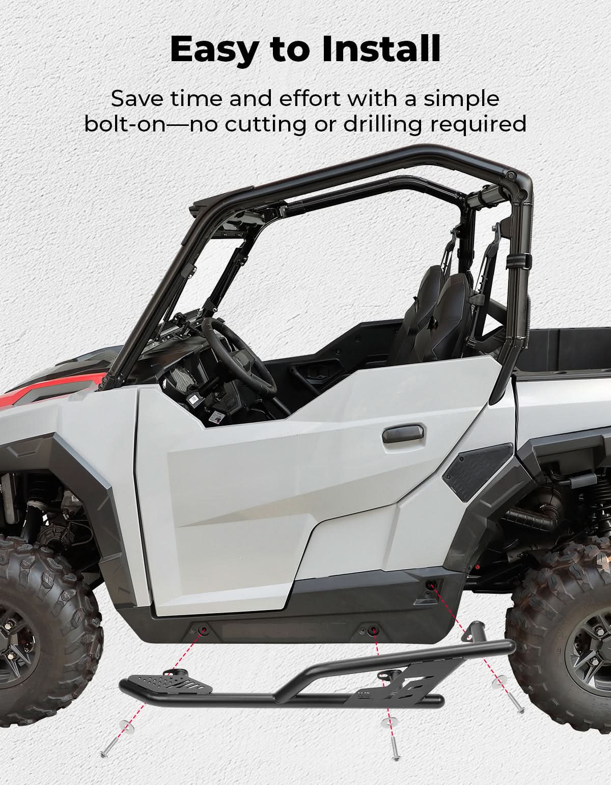 UTV Rock Sliders Nerf Bar for Polaris General 1000/ General XP 1000, 2016-2025 - Image 4
